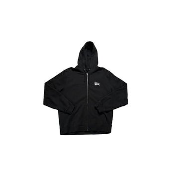 Black Stussy Zip Up Hoodie - M