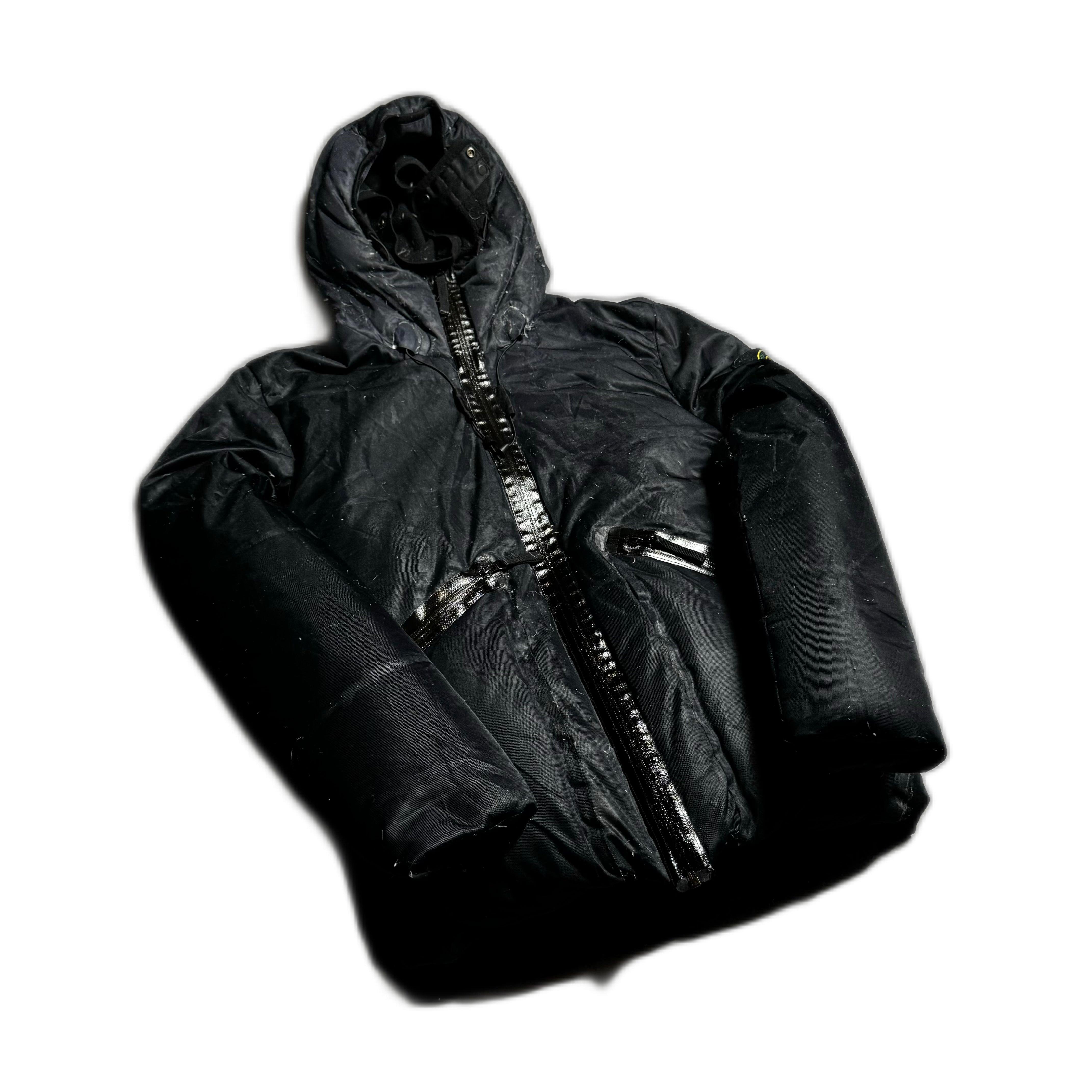 Vintage Black Stone Island Puffer Coat - L