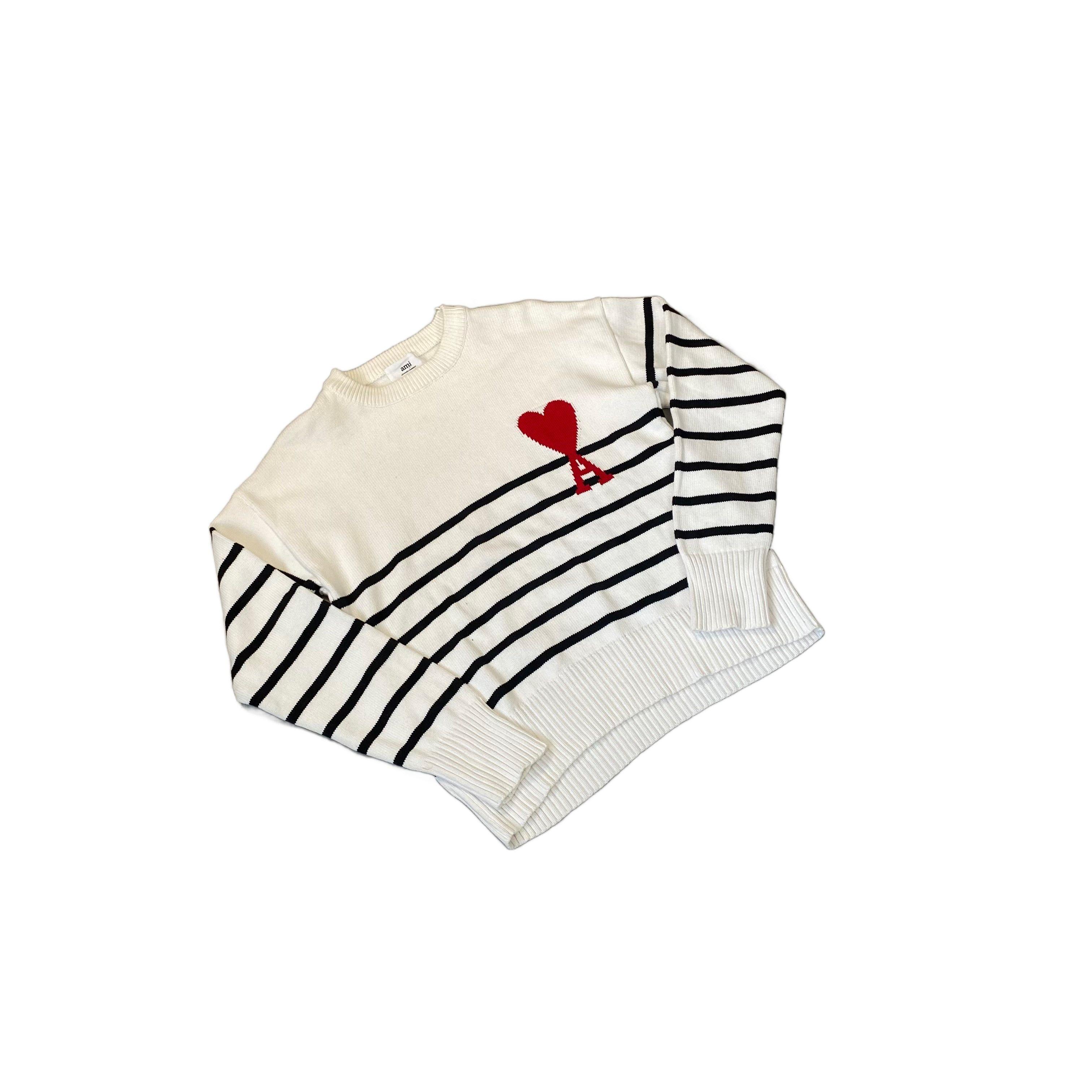 White Ami Knitted Sweatshirt - L