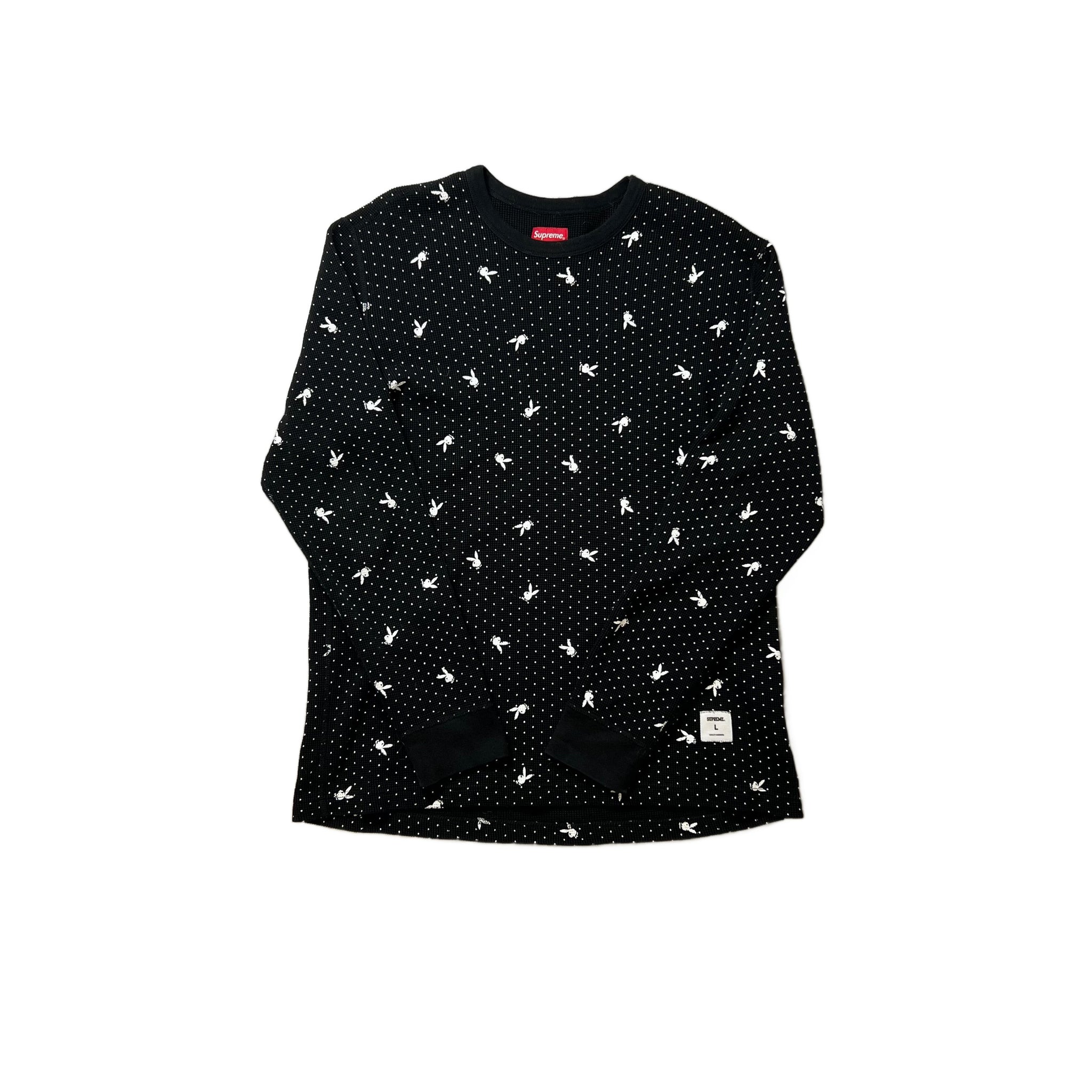 Black Supreme x Playboy Waffle Tee - L