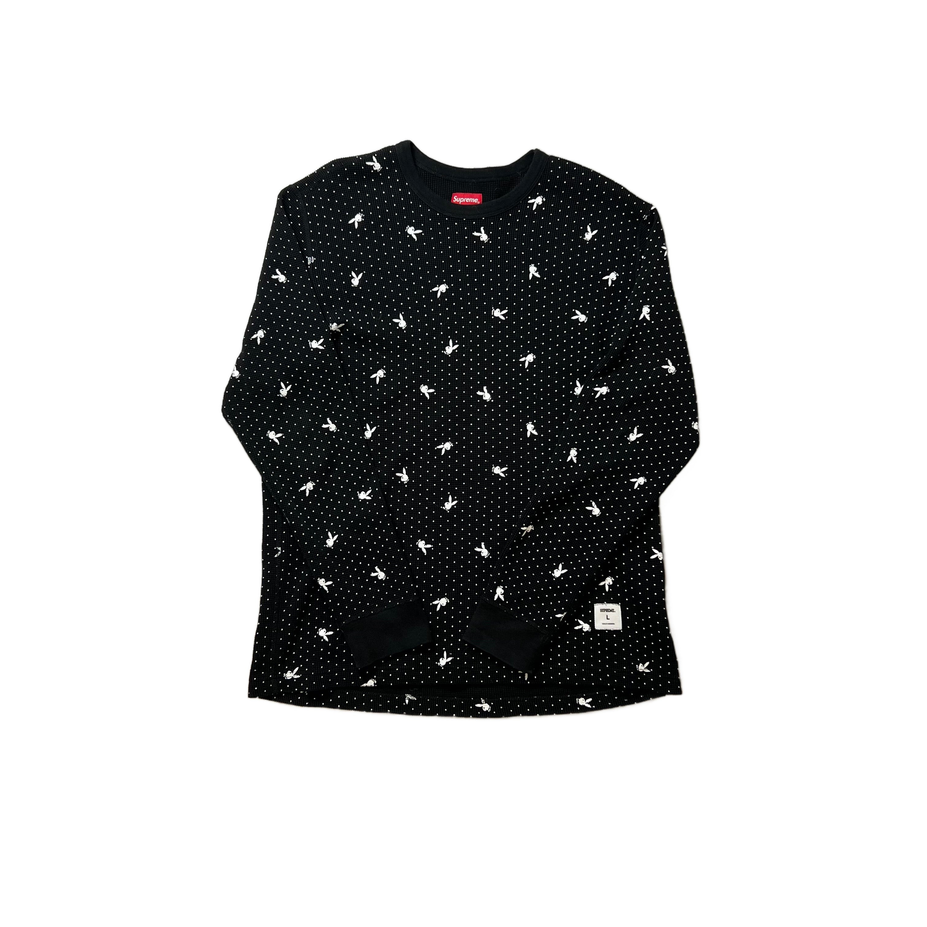 Black Supreme x Playboy Waffle Tee - L