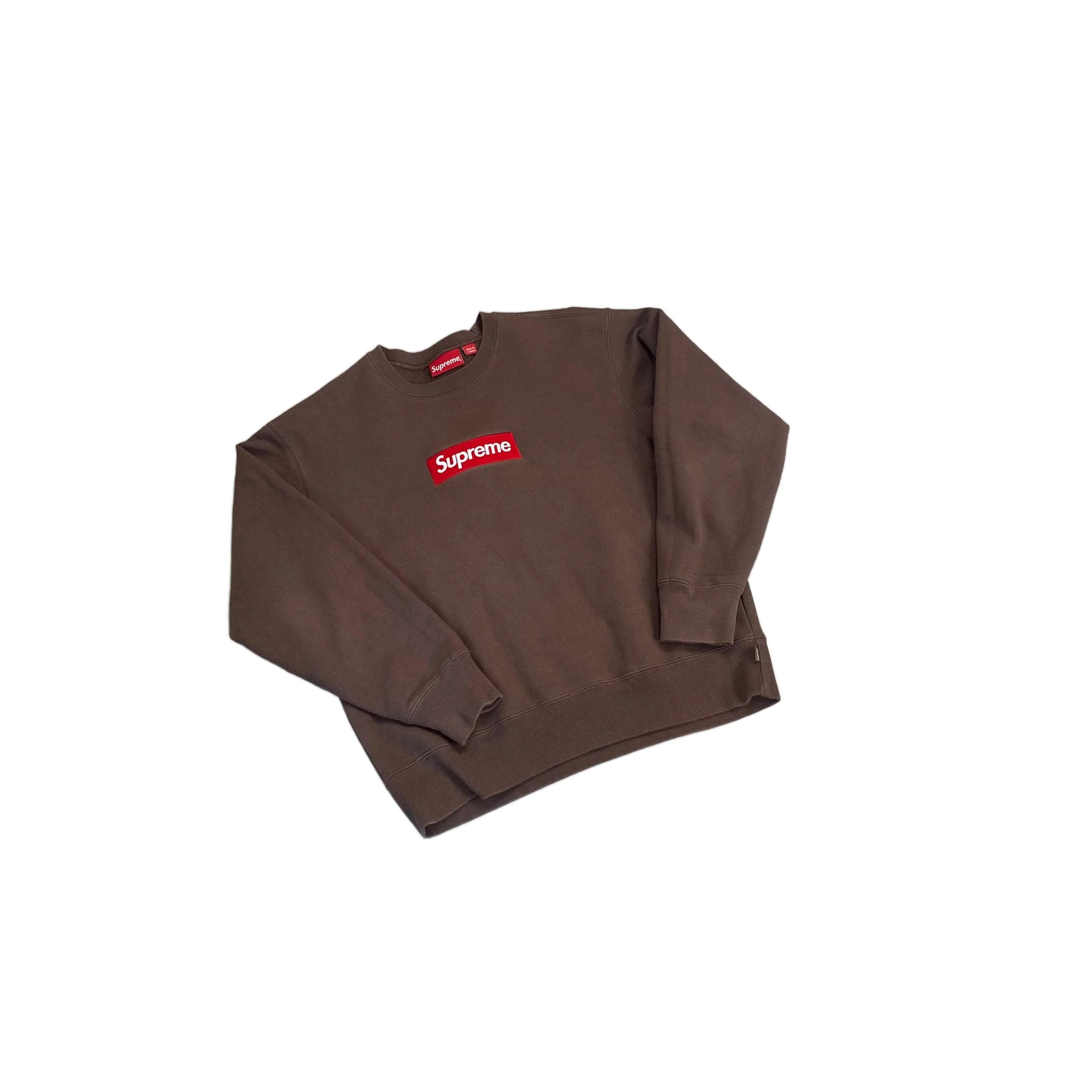 Brown Supreme Box Logo Sweatshirt - S
