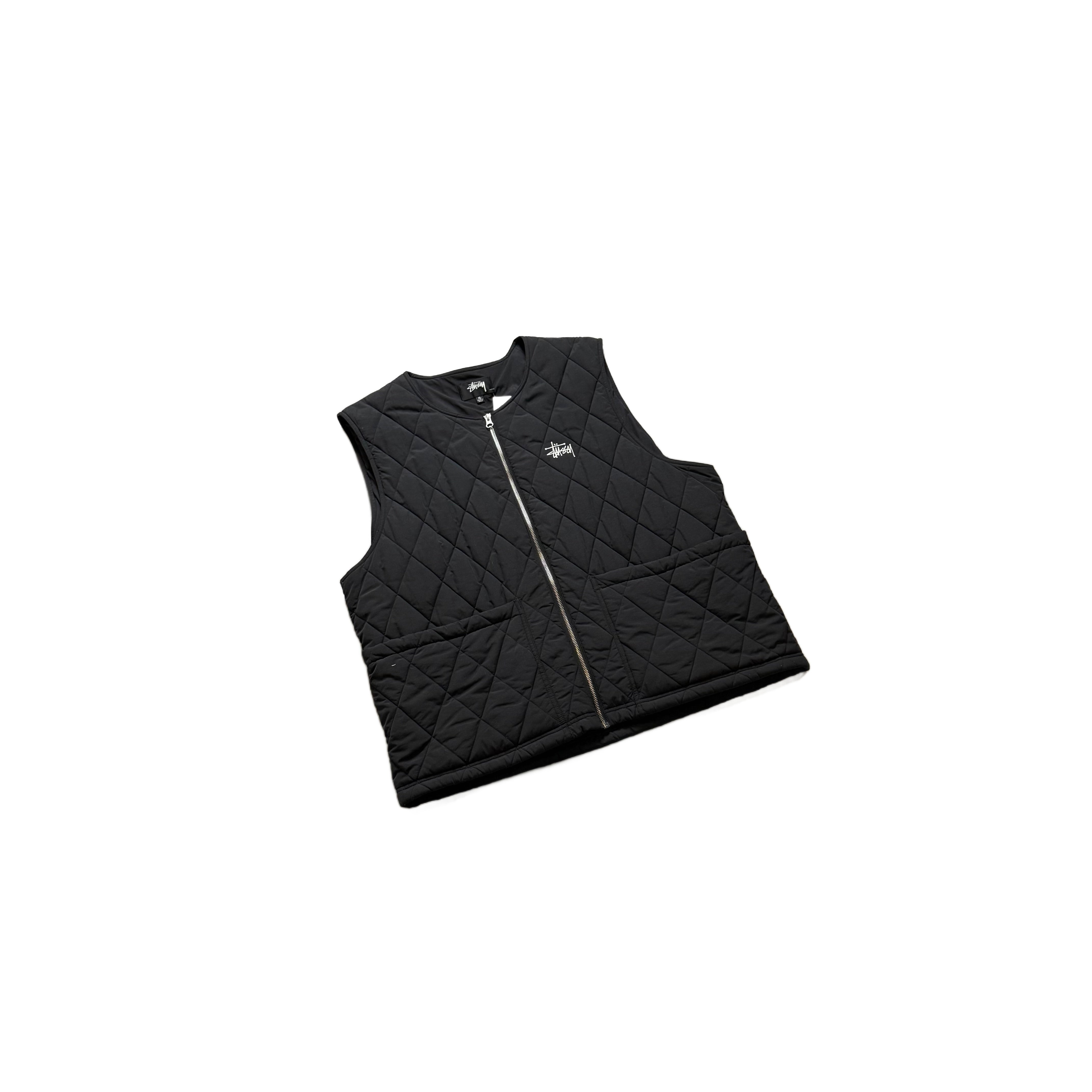 Black Stussy Puffer Gilet - XL
