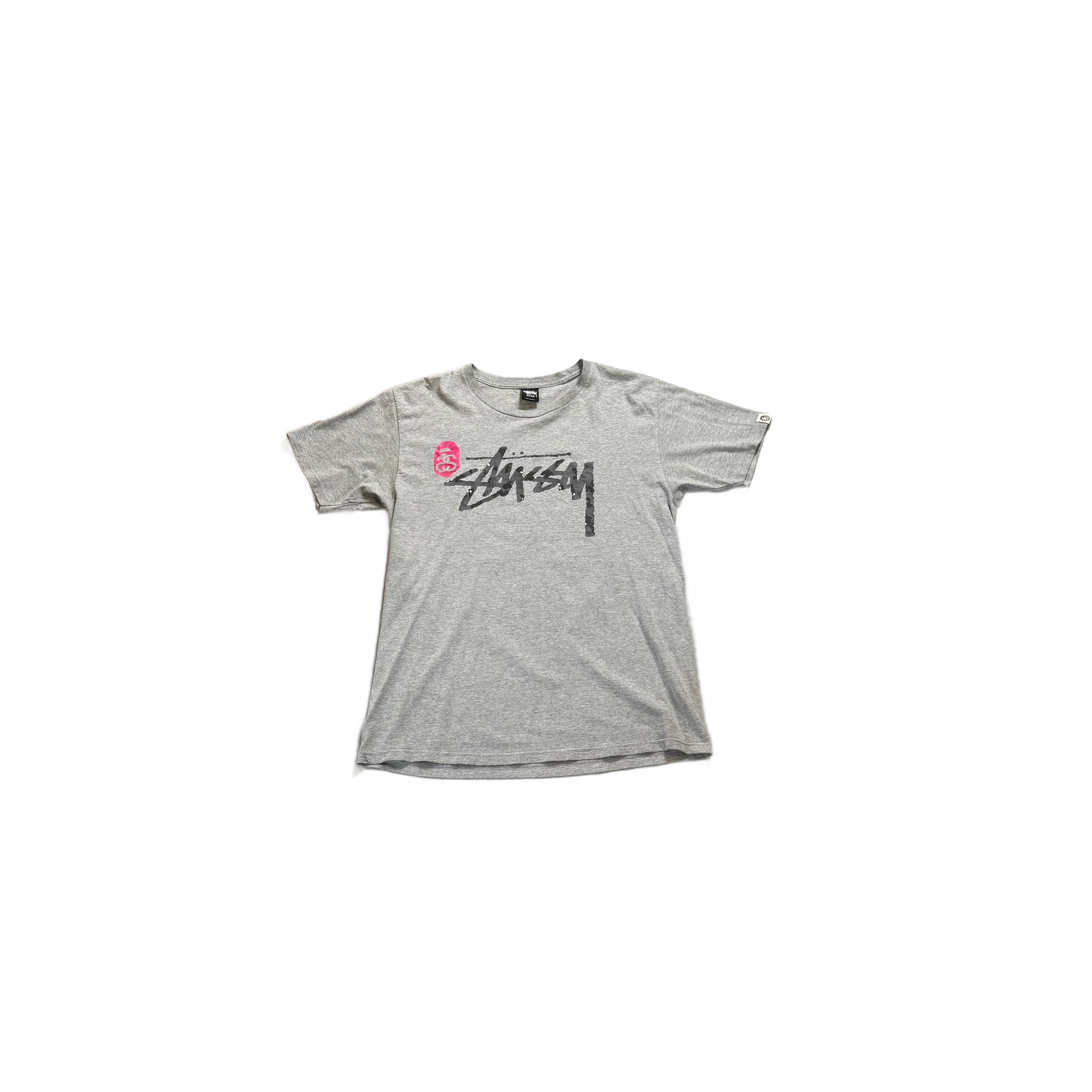 Grey Stussy x A Bathing Ape (BAPE) Tee - M