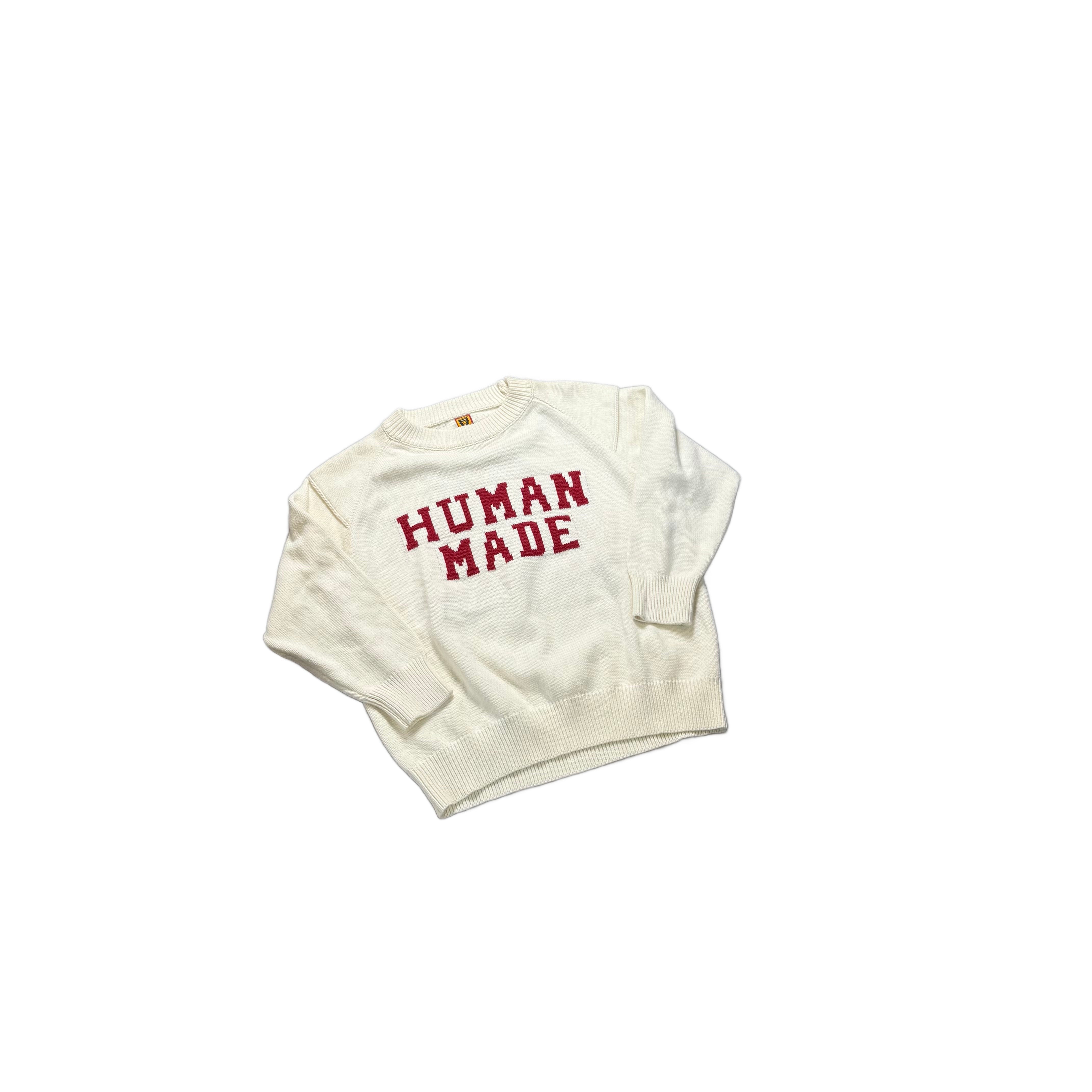 White Human Made Knitted Sweatshirt - M