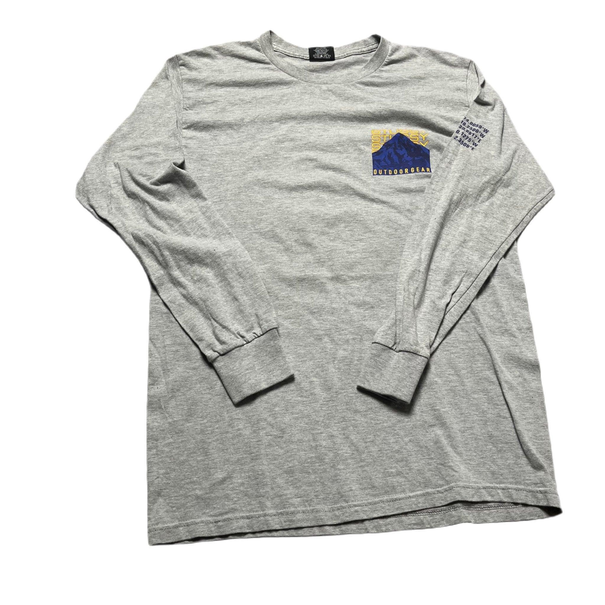 Vintage Grey Stussy Long Sleeve Tee - S