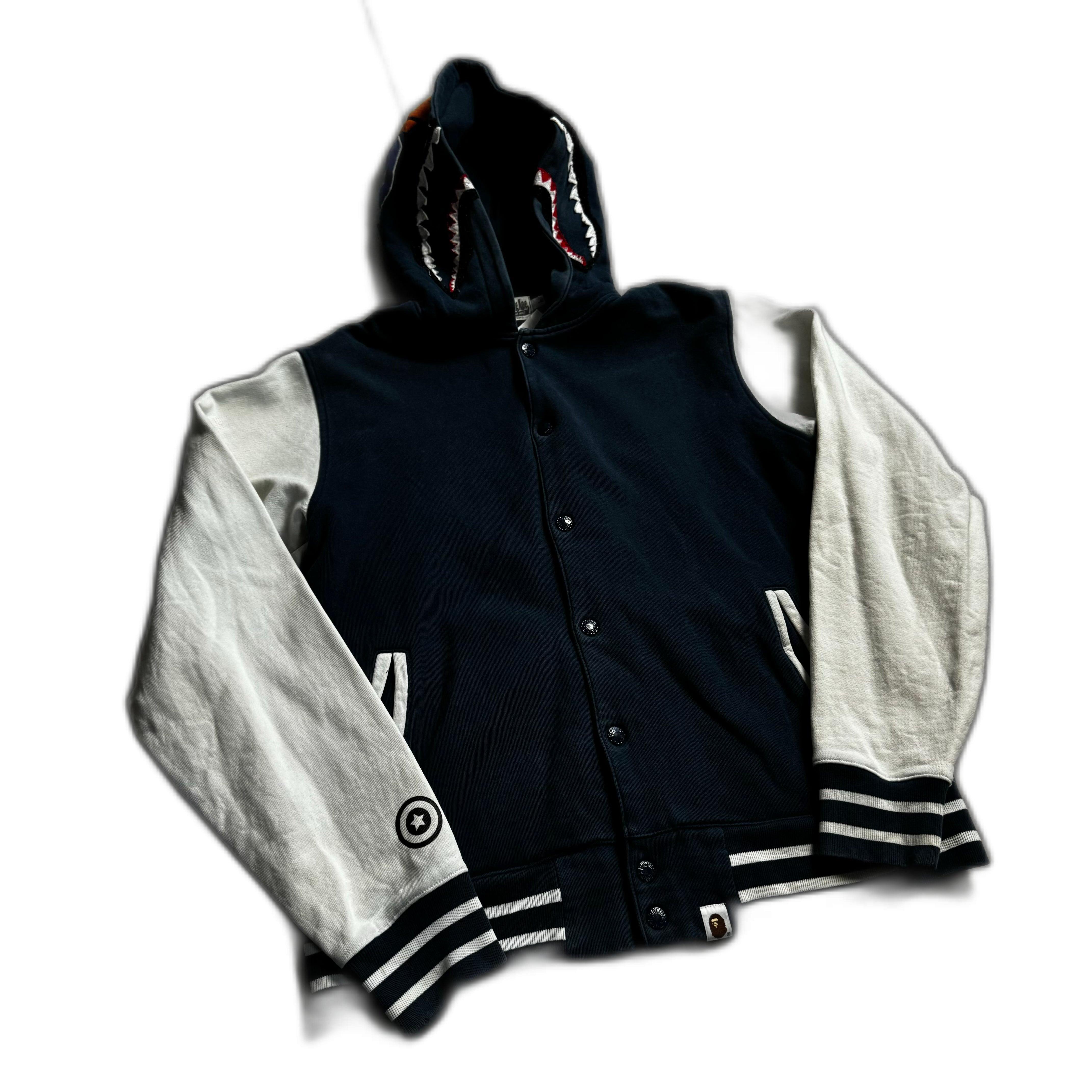 Navy Blue + White A Bathing Ape (BAPE) Jacket - L