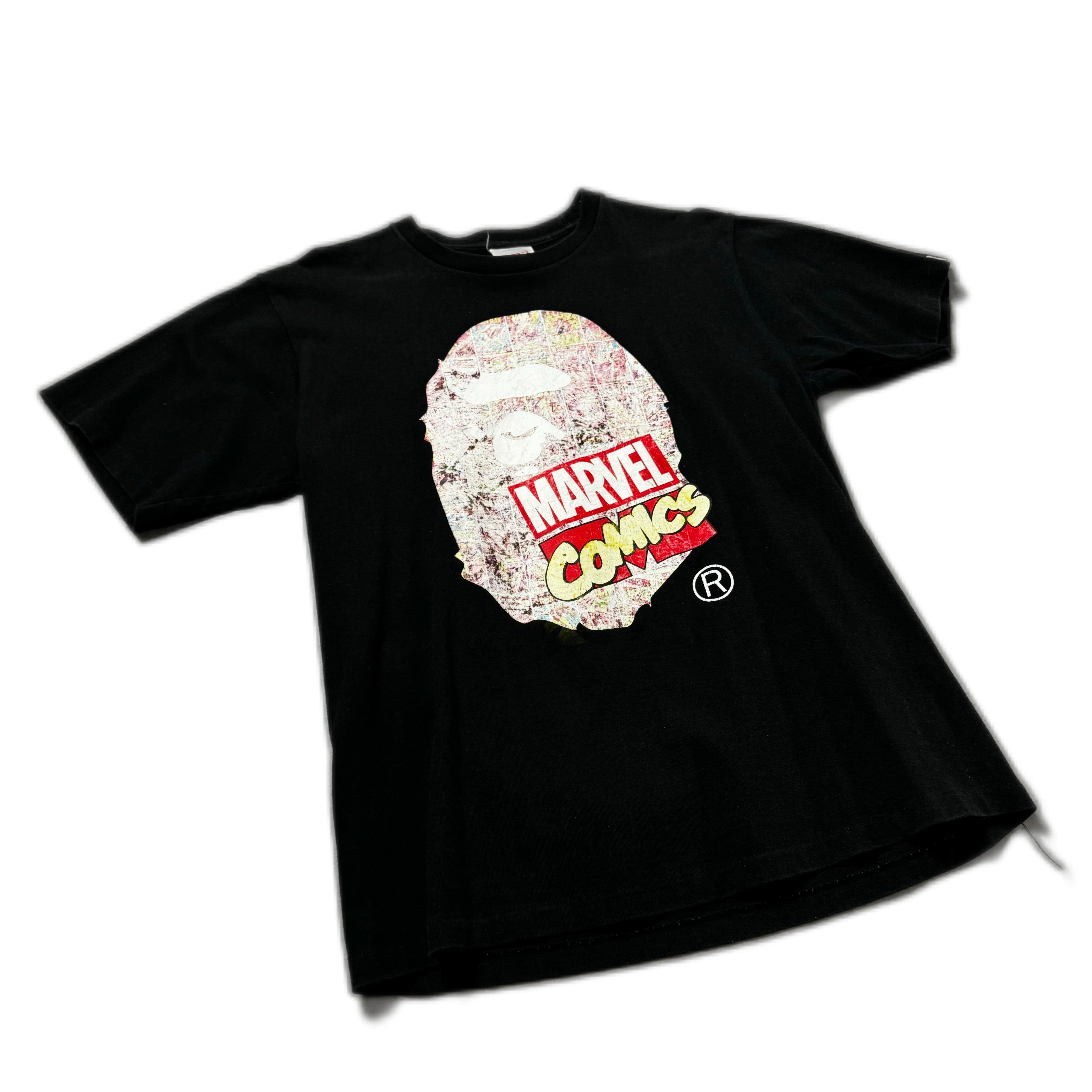 Black A Bathing Ape (BAPE) x Marvel Tee - L