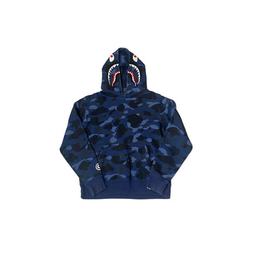 Blue Camo A Bathing Ape (BAPE) Shark Hoodie - S