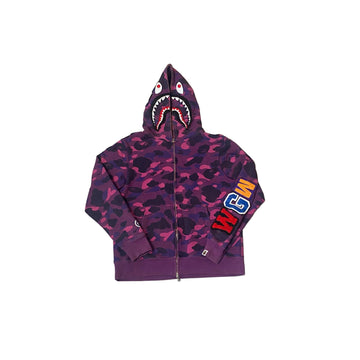 Purple Camo A Bathing Ape (BAPE) Shark Hoodie - L