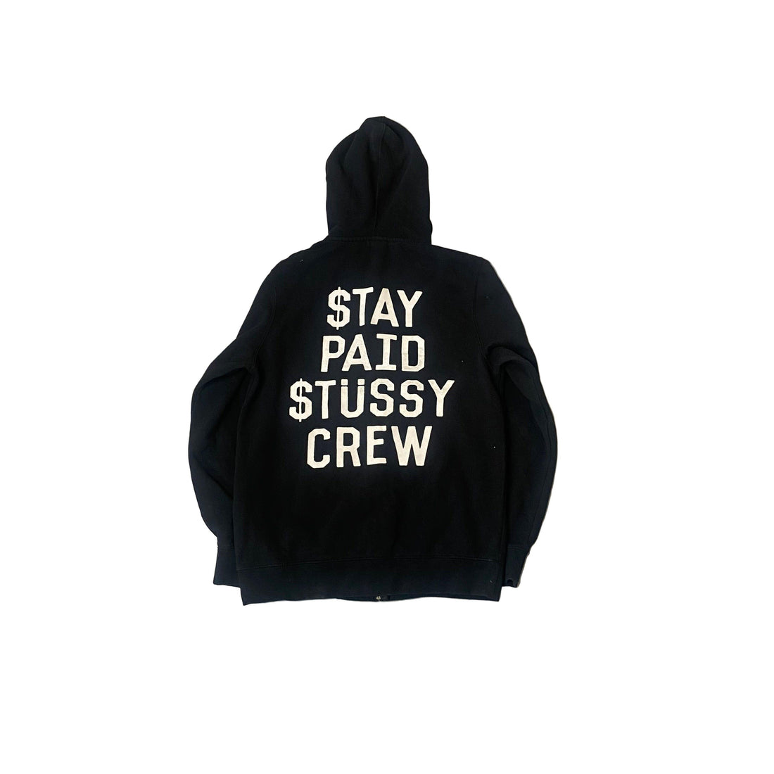 Black Stussy Zip Up Hoodie - M