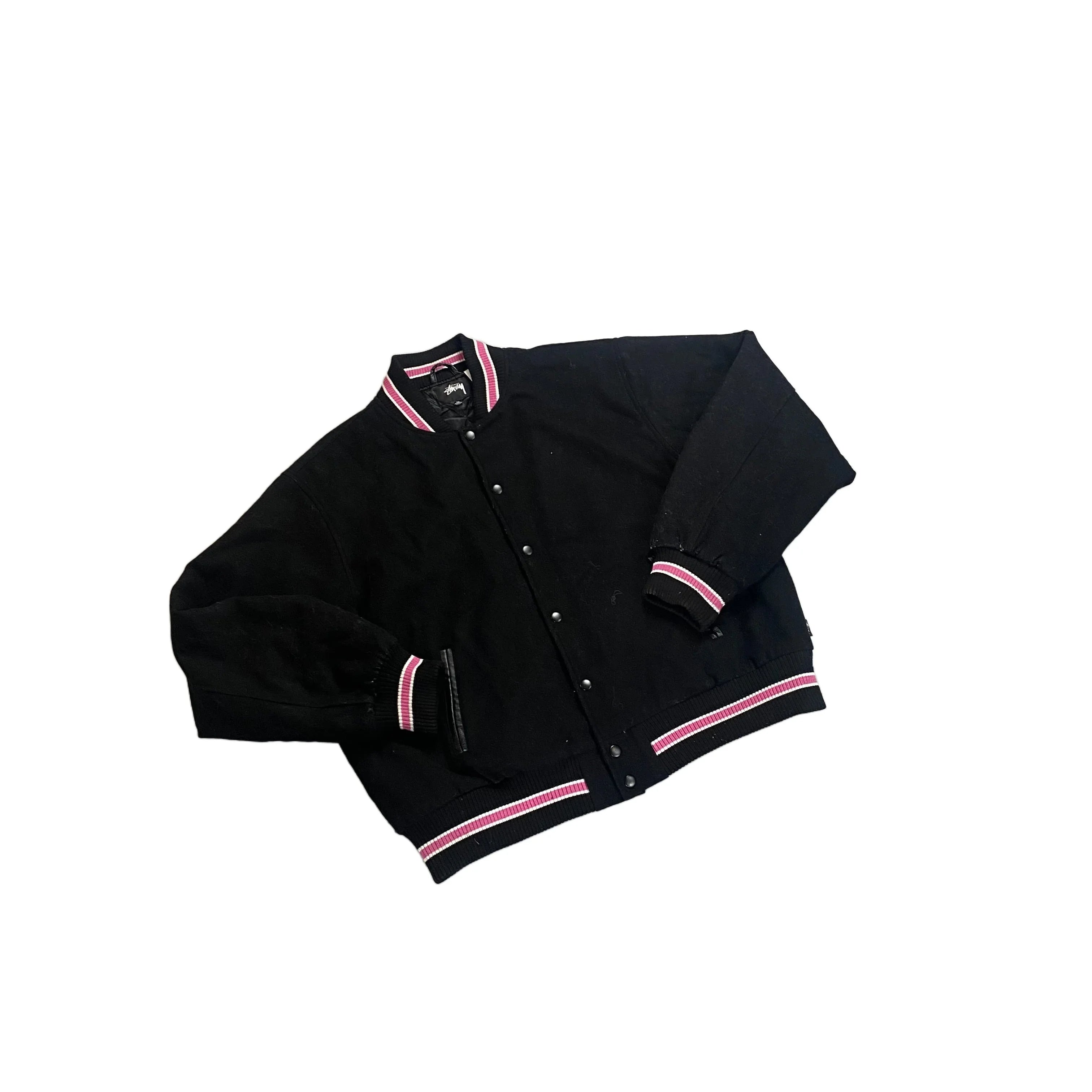 Black Stussy Varsity Jacket - XL