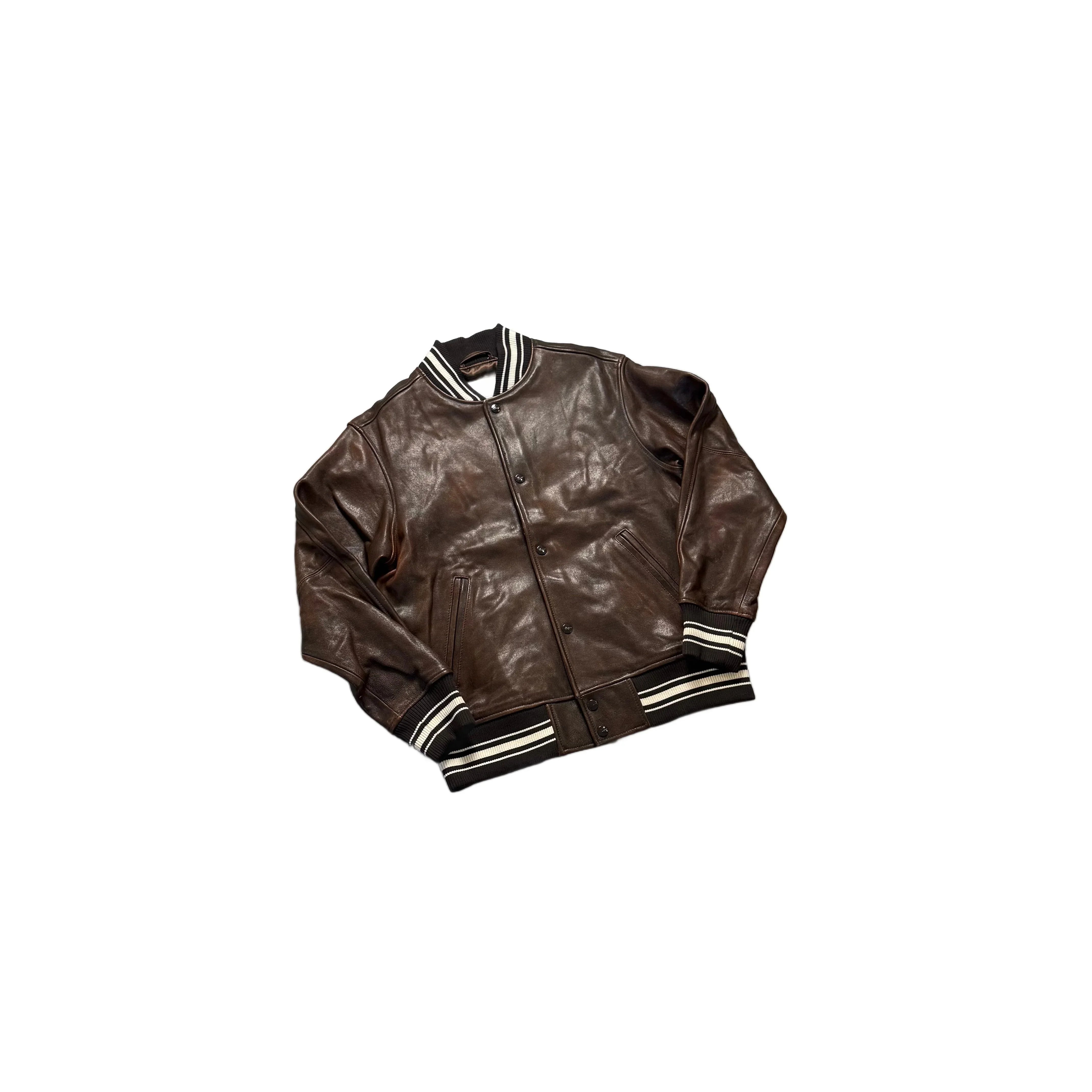 Brown Supreme Leather Jacket - S