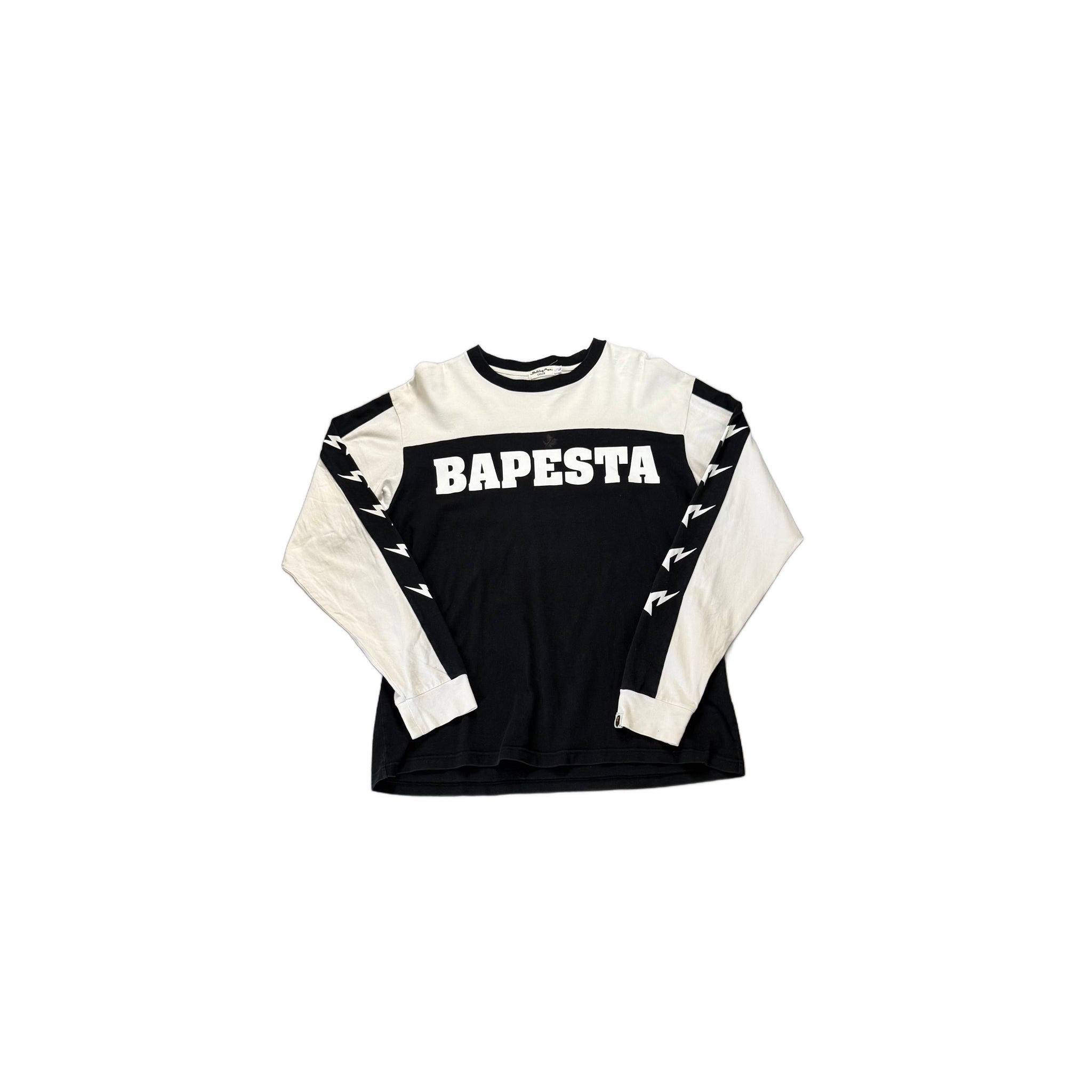 Black + White A Bathing Ape (BAPE) Long Sleeve Tee - L