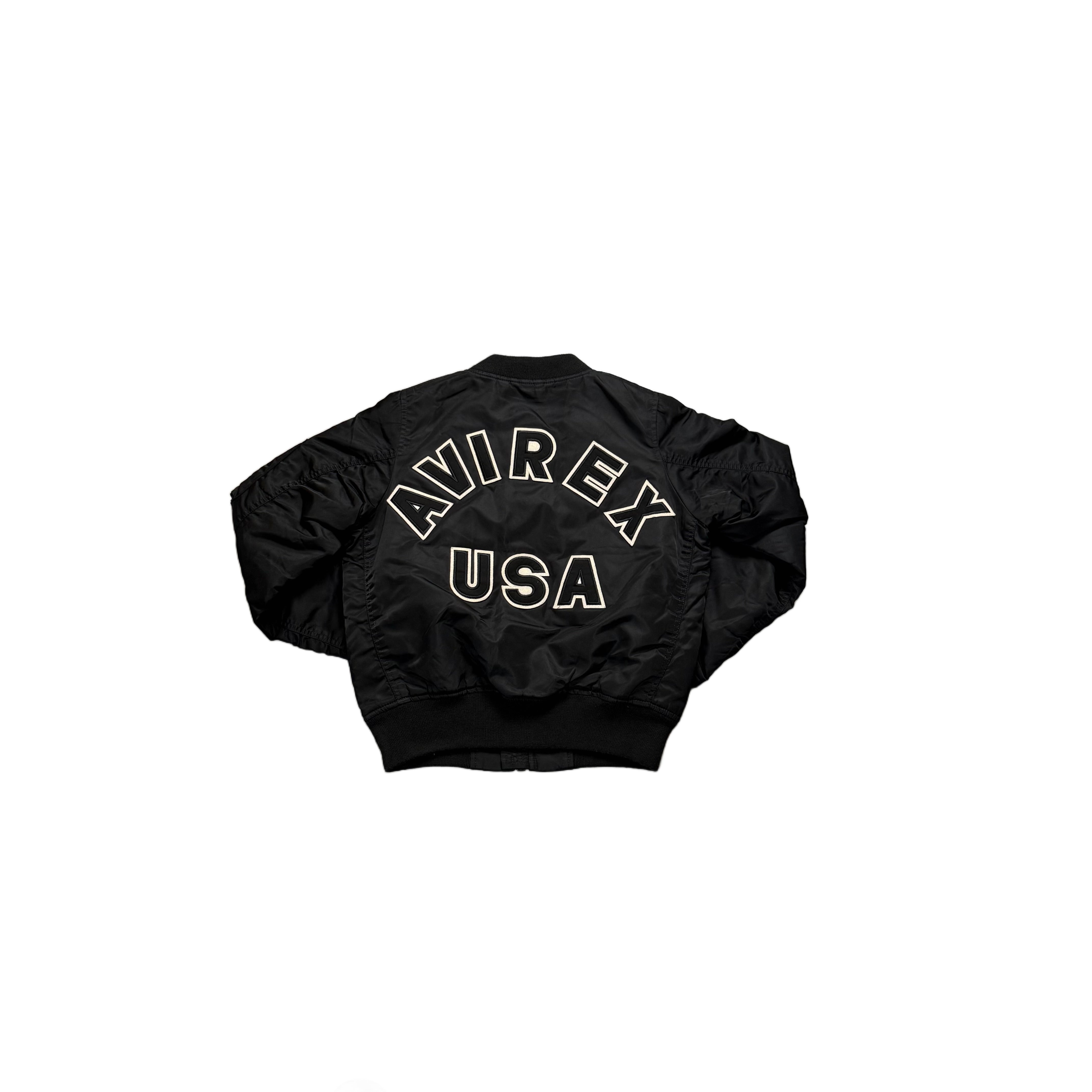 Black Avirex Bomber Jacket - XS