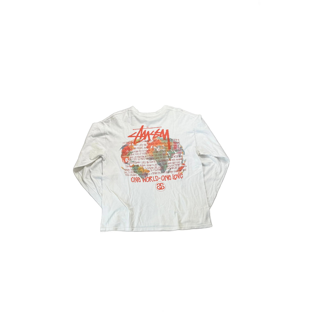 White Stussy Long Sleeve Tee - L