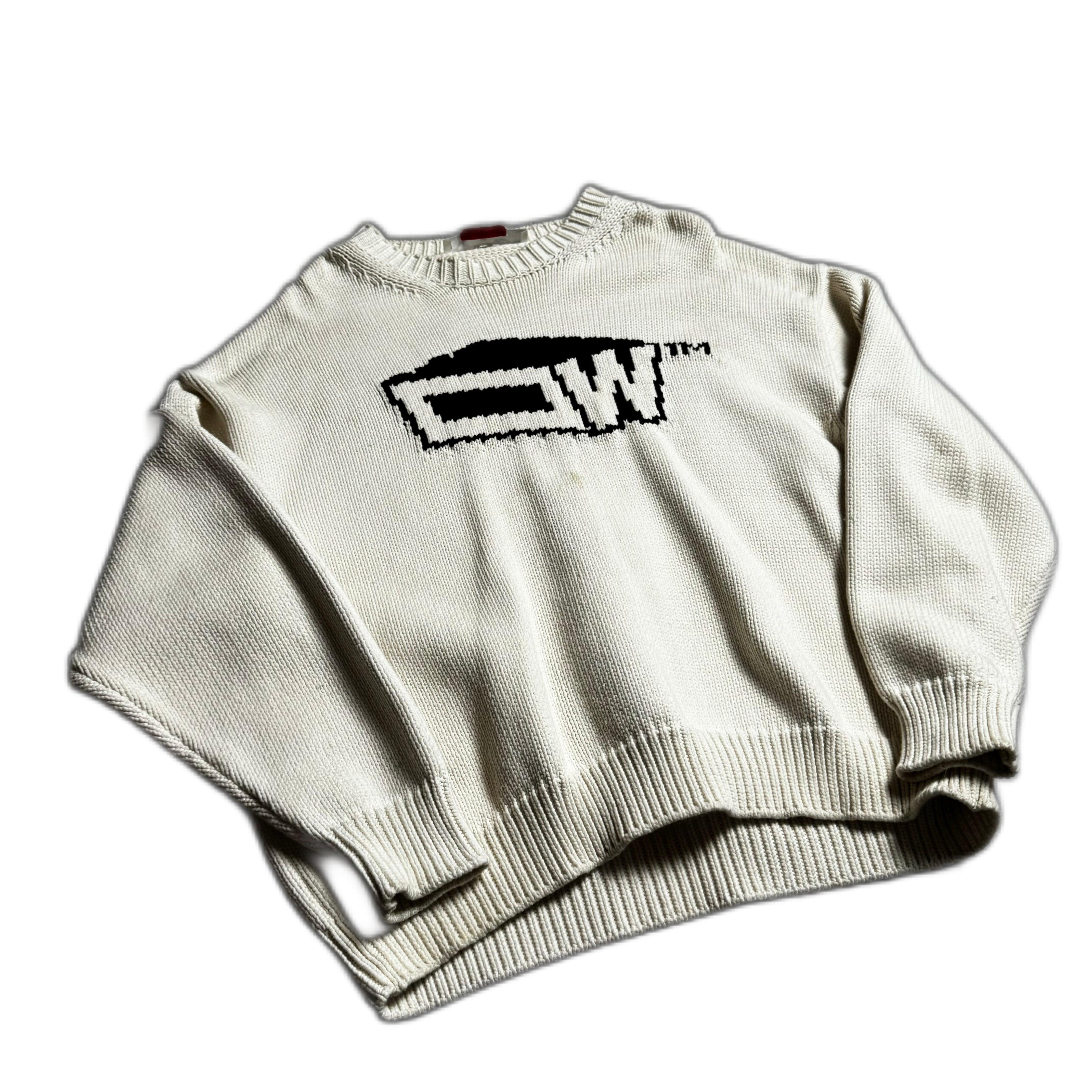 Cream Off-White Knitted Sweatshirt - XL