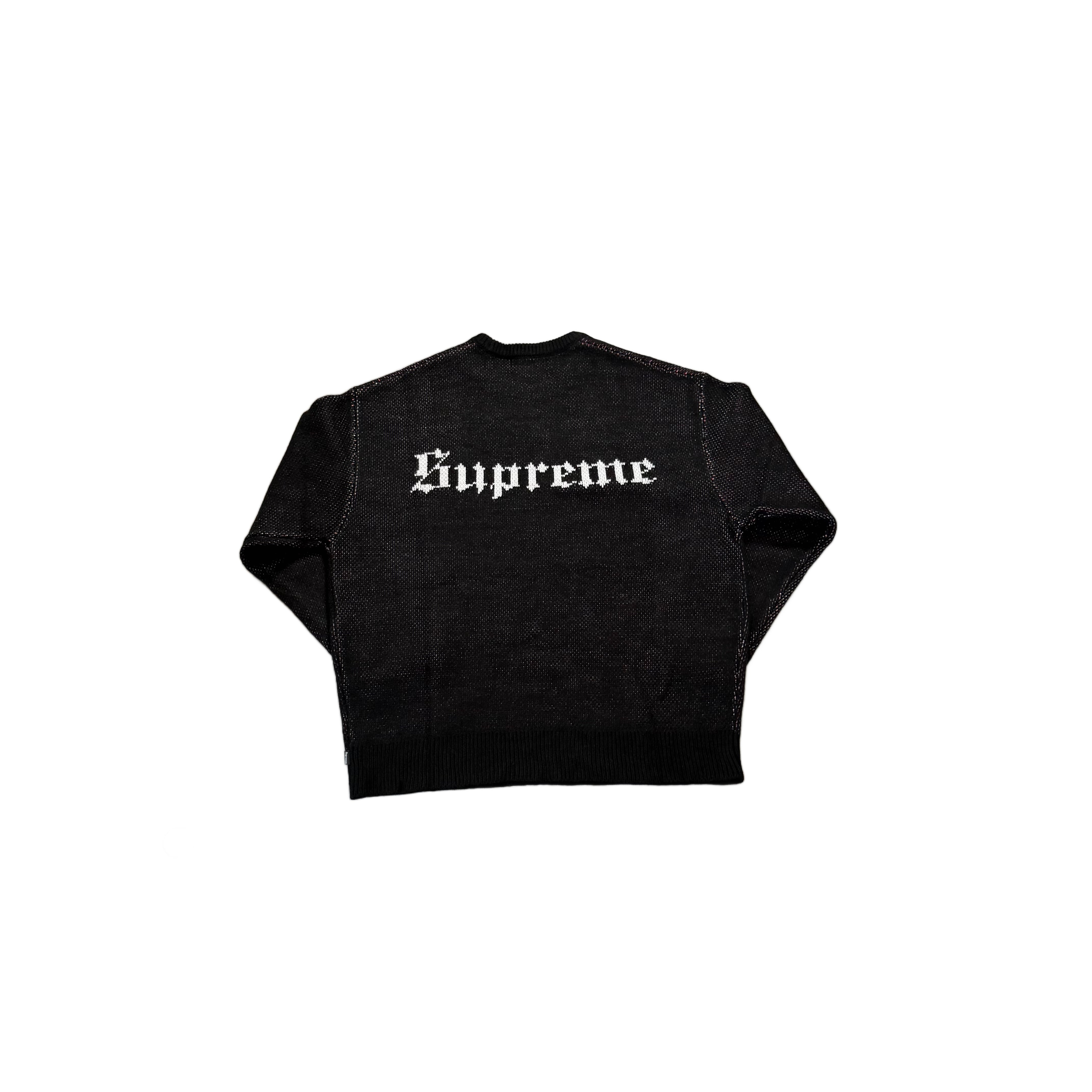 Black Supreme Snow White Knitted Sweatshirt - XL
