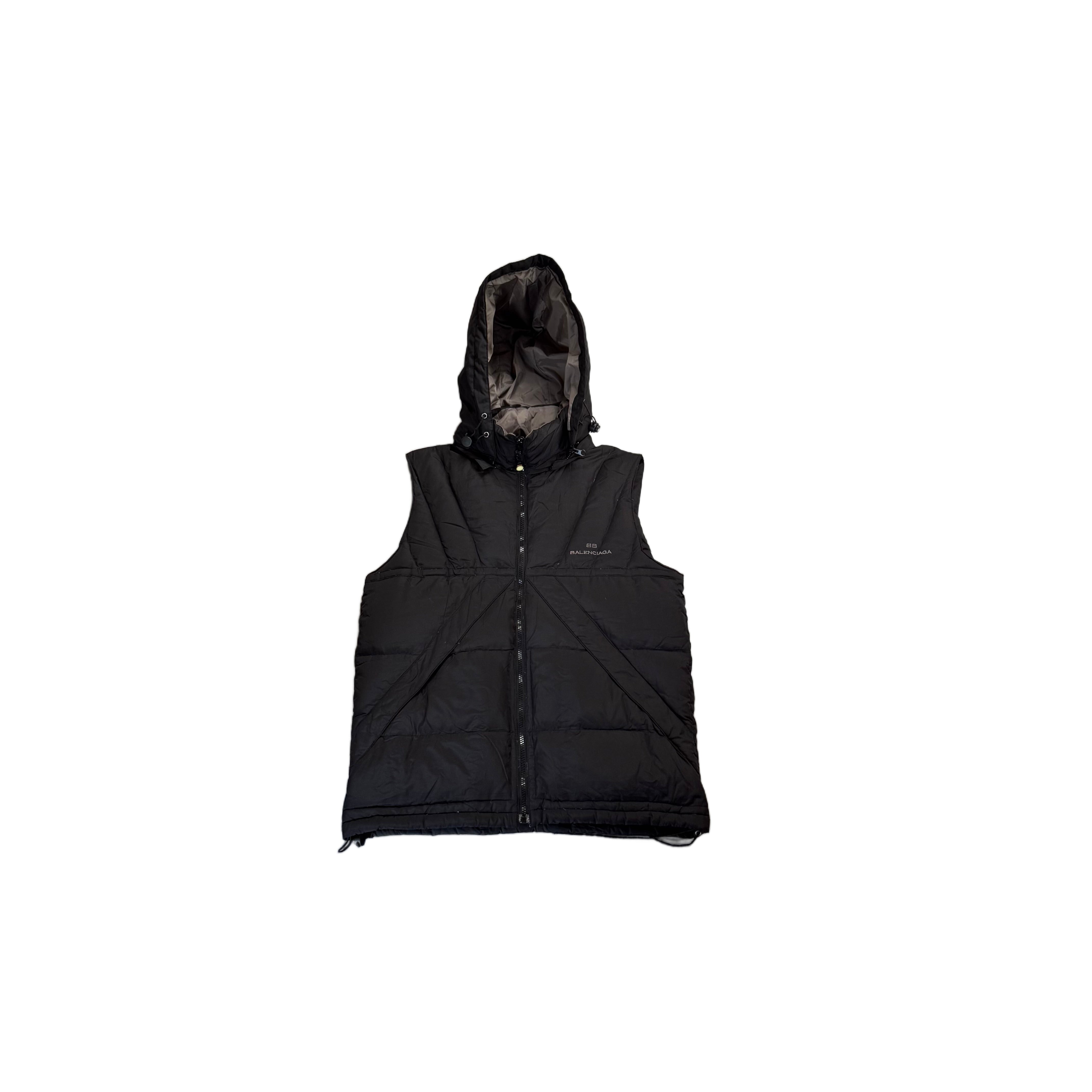 Vintage Black Balenciaga Puffer Gilet - M