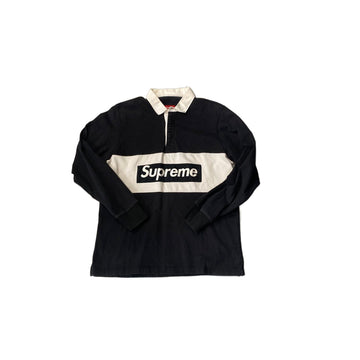 Black + White Supreme Long Sleeve Polo - XL