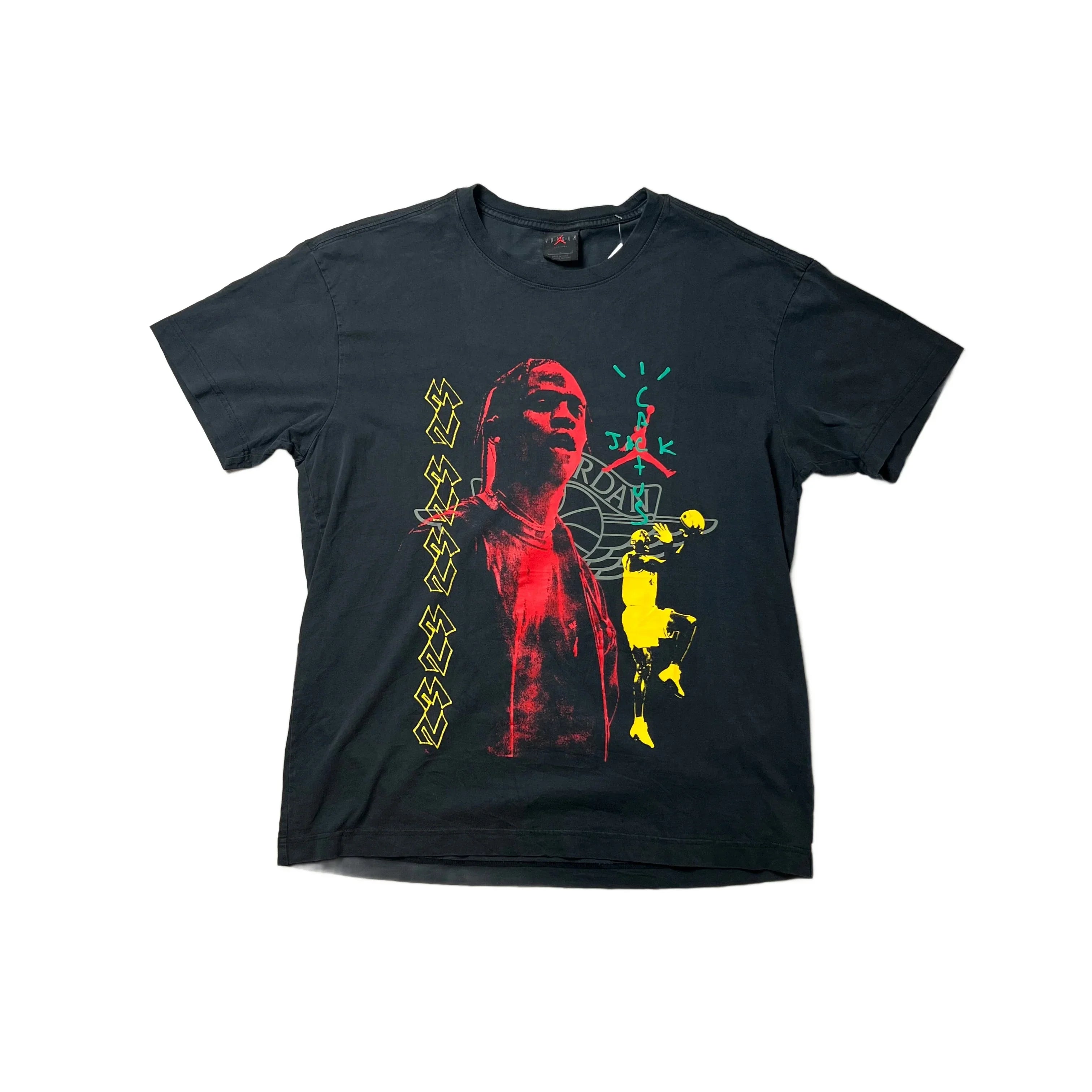 Black Travis Scott (Cactus Jack) x Jordan Tee - L