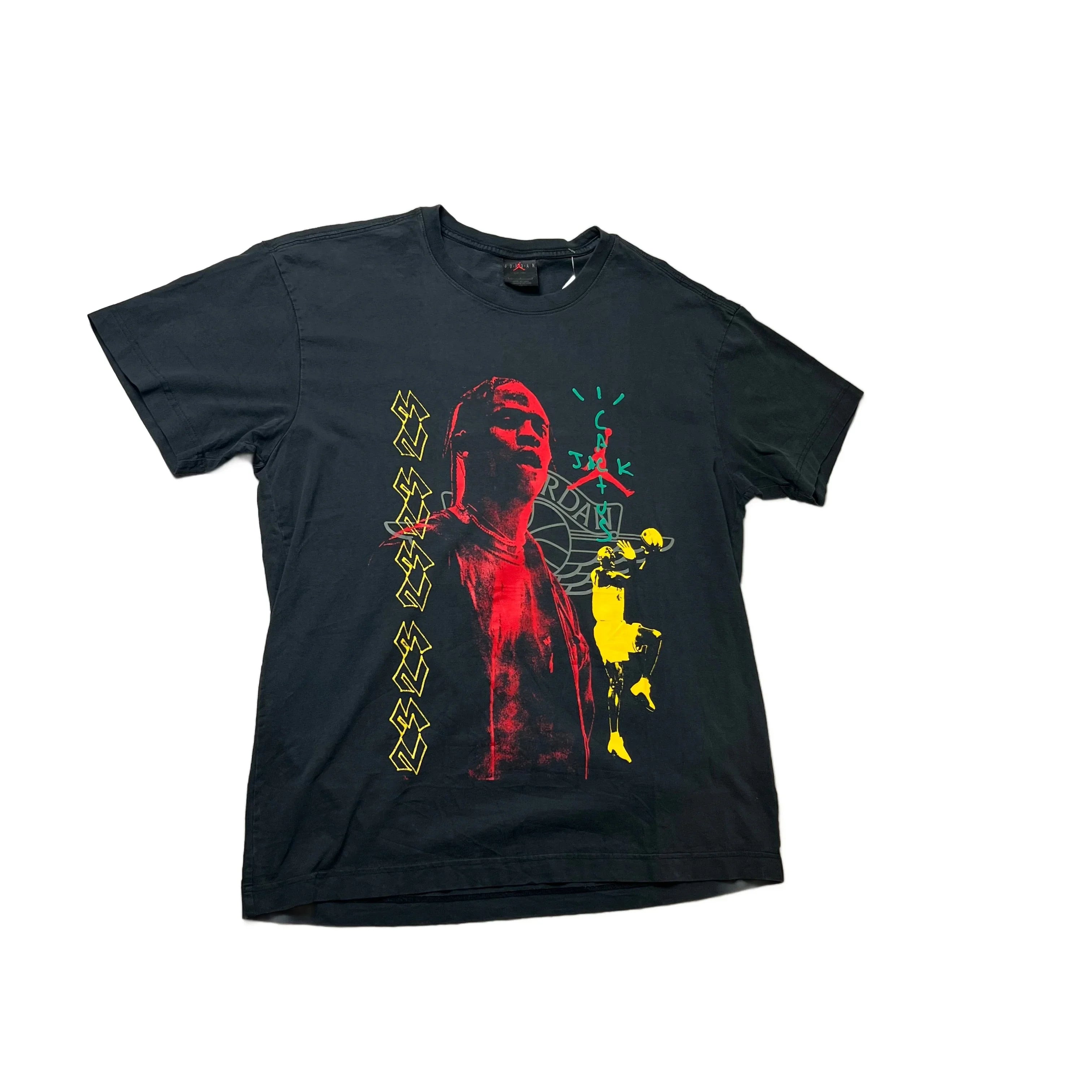 Black Travis Scott (Cactus Jack) x Jordan Tee - L