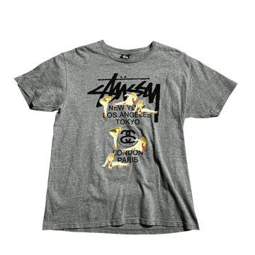 Grey Stussy Tee - L