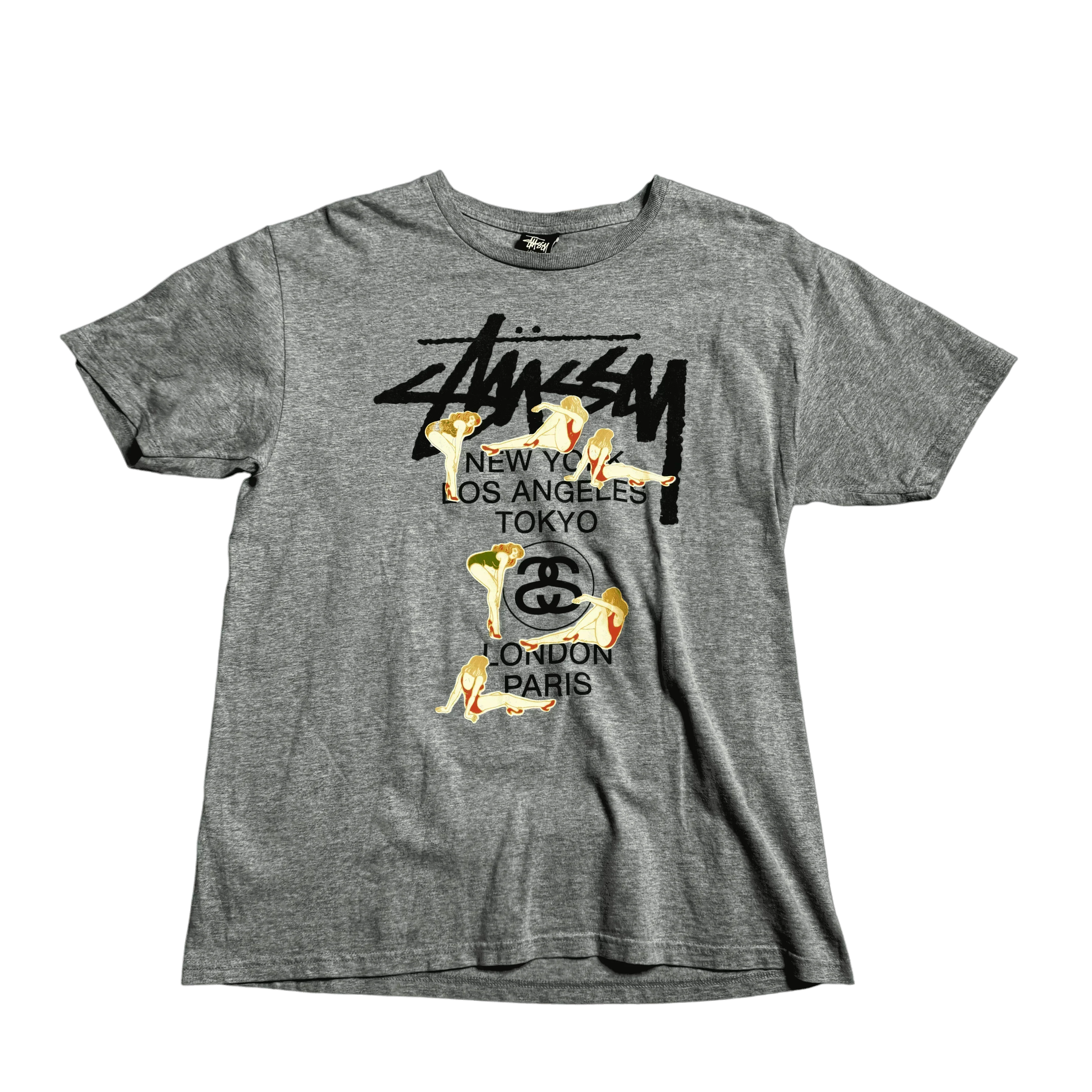 Grey Stussy Tee - L