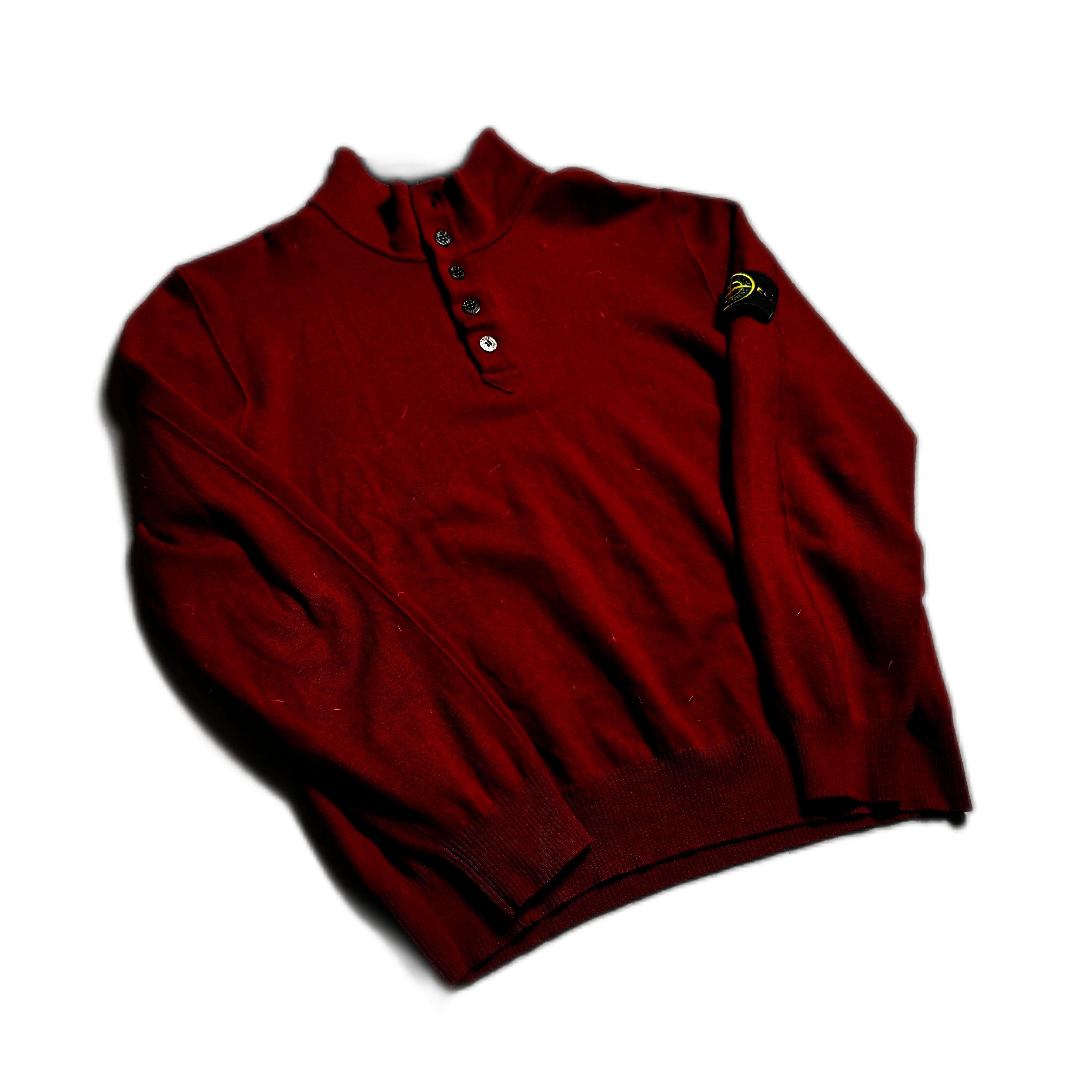 Vintage Burgundy Stone Island Sweatshirt - L
