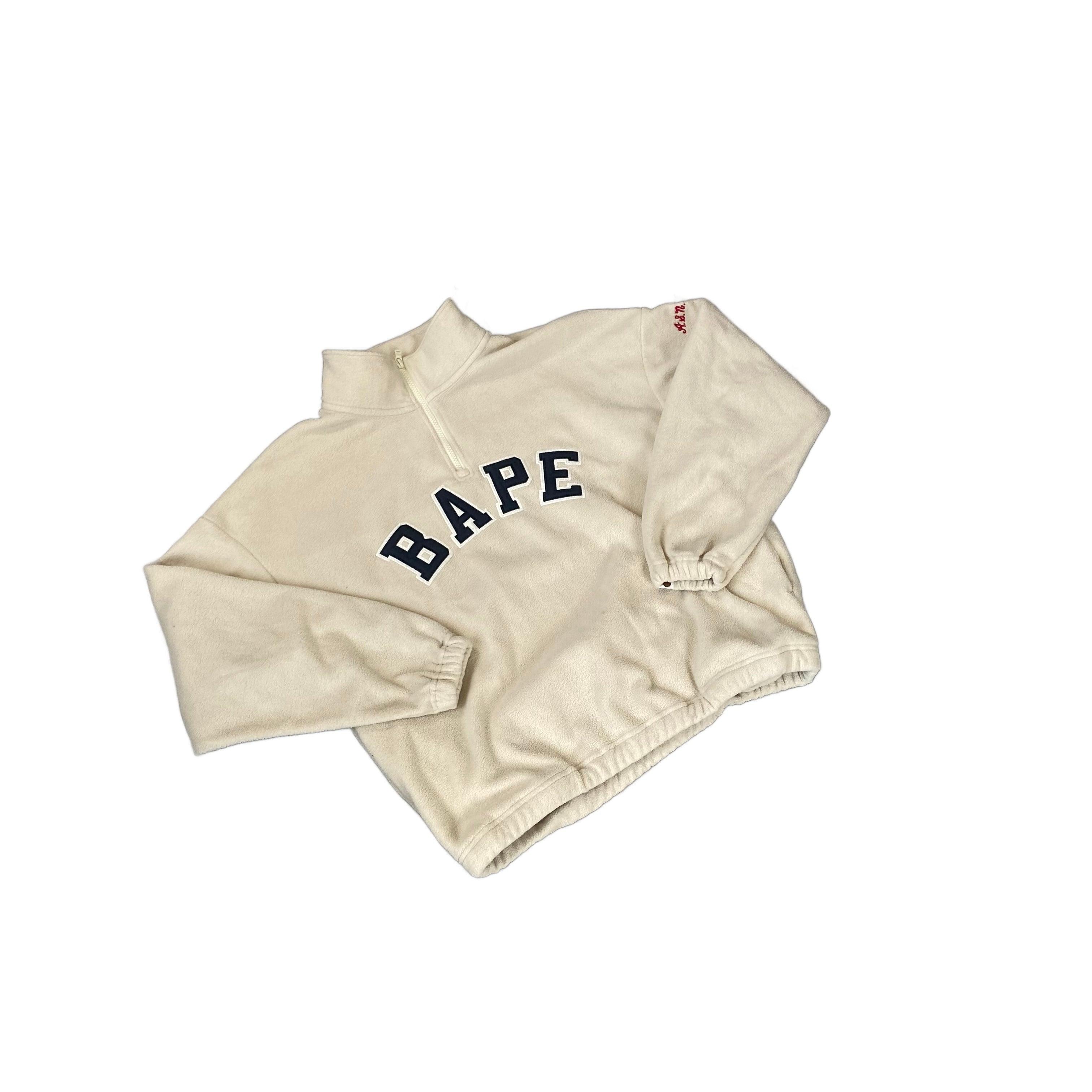 White A Bathing Ape (BAPE) 1/4 Zip Fleece - S
