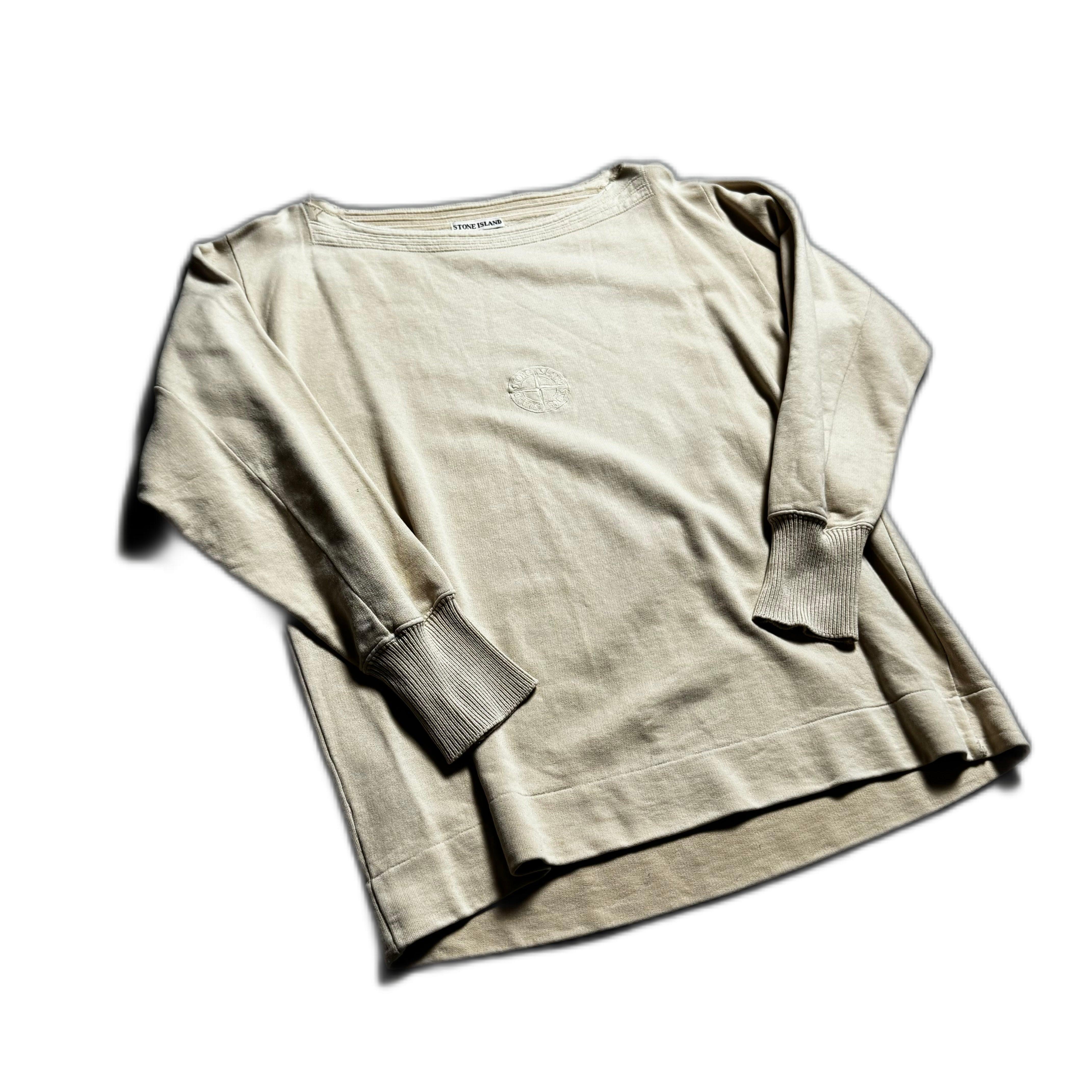 Vintage Cream Stone Island Sweatshirt - M
