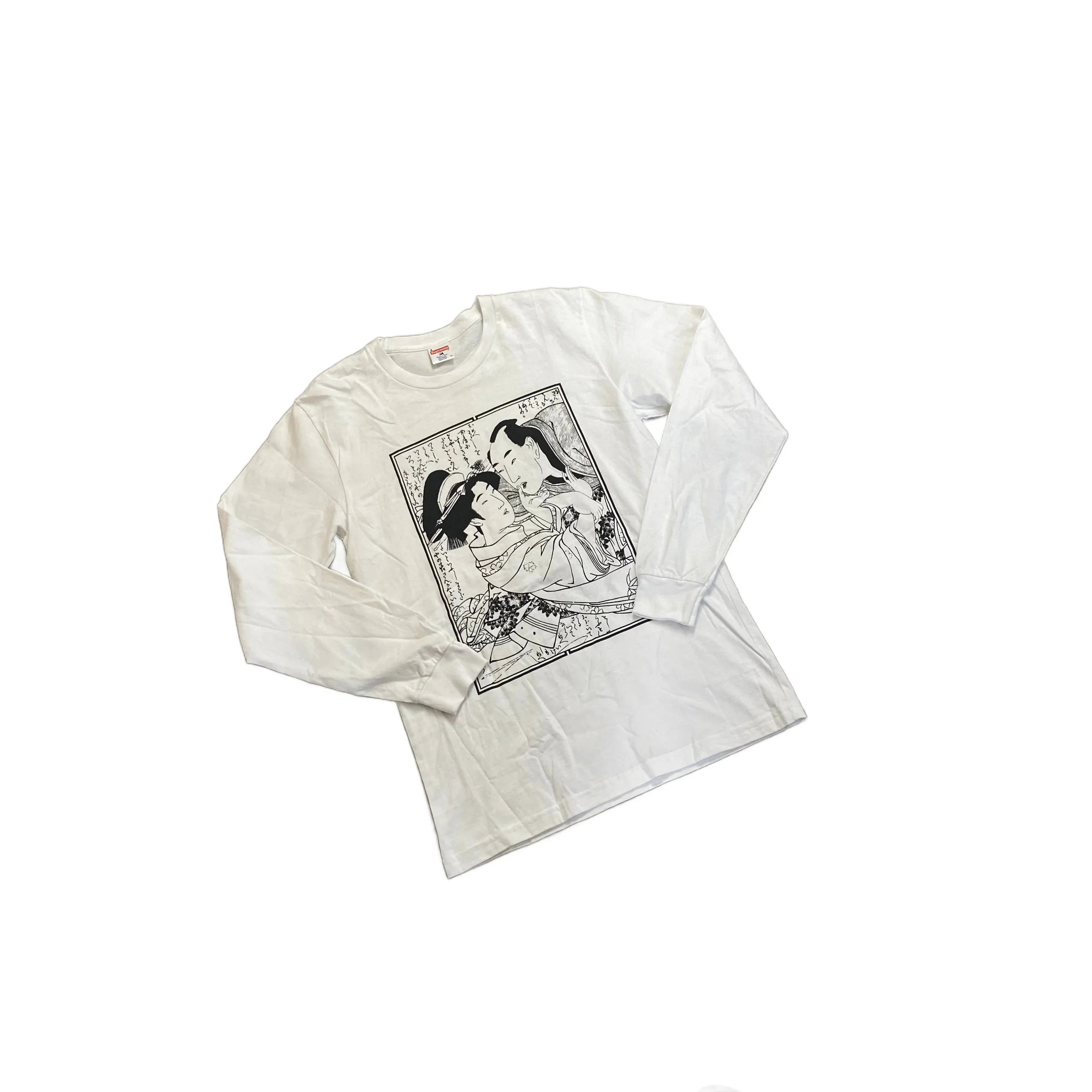 White Supreme Long Sleeve Tee - M