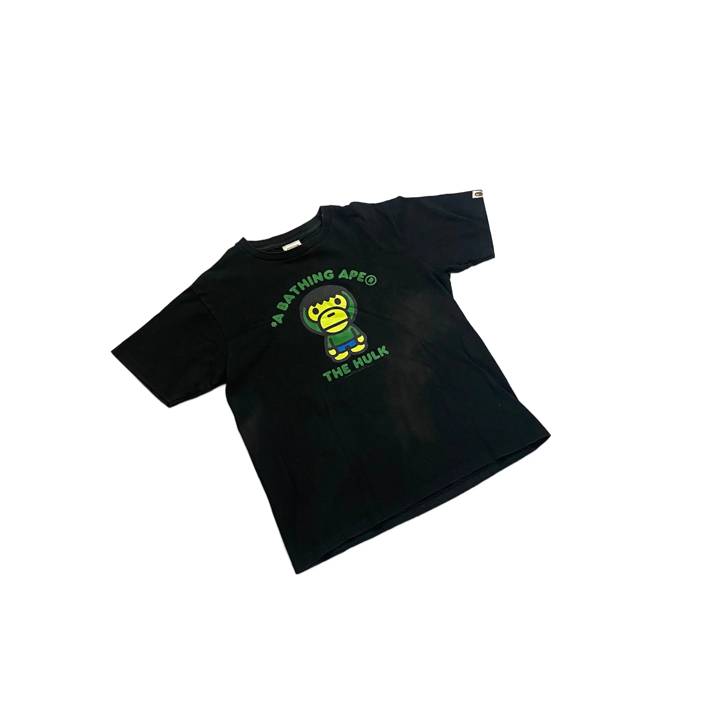 Black A Bathing Ape (BAPE) x Hulk Tee - L