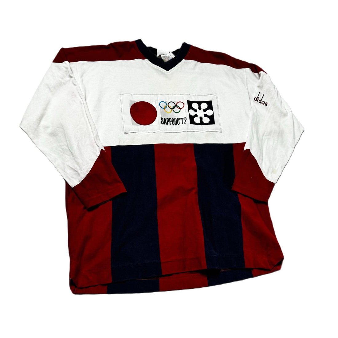 Vintage 90s White, Red + Blue Adidas Olympic Sweatshirt - L