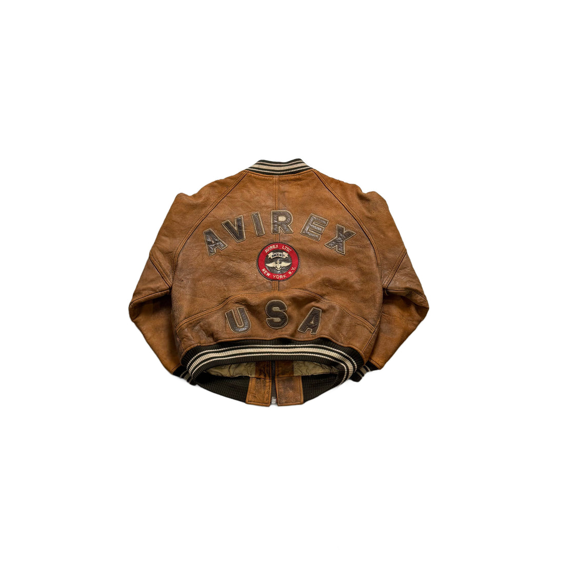Brown Avirex Leather Jacket - XL