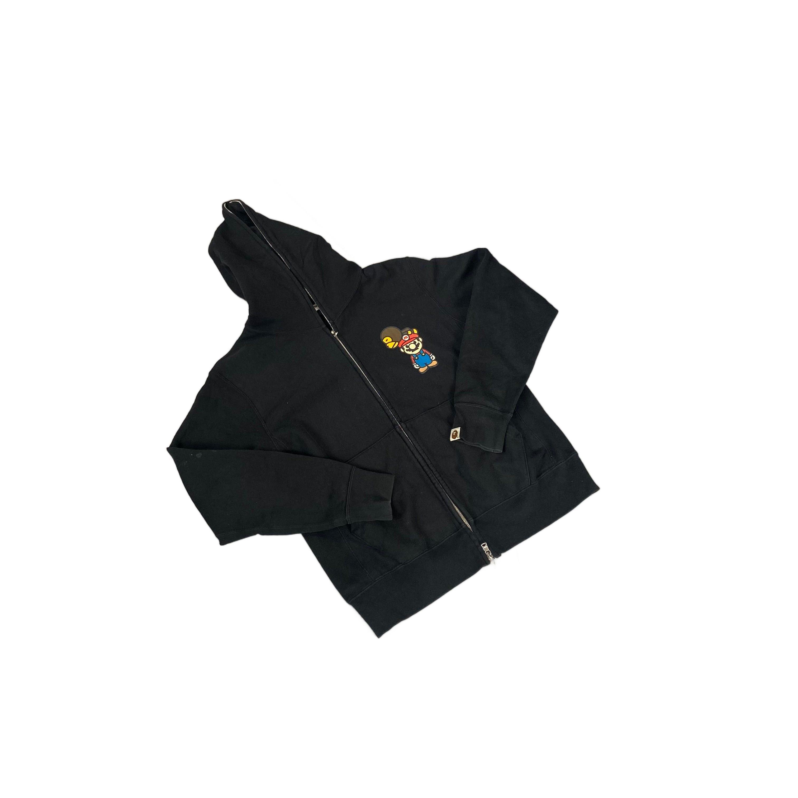 Black A Bathing Ape (BAPE) x Mario Hoodie - S