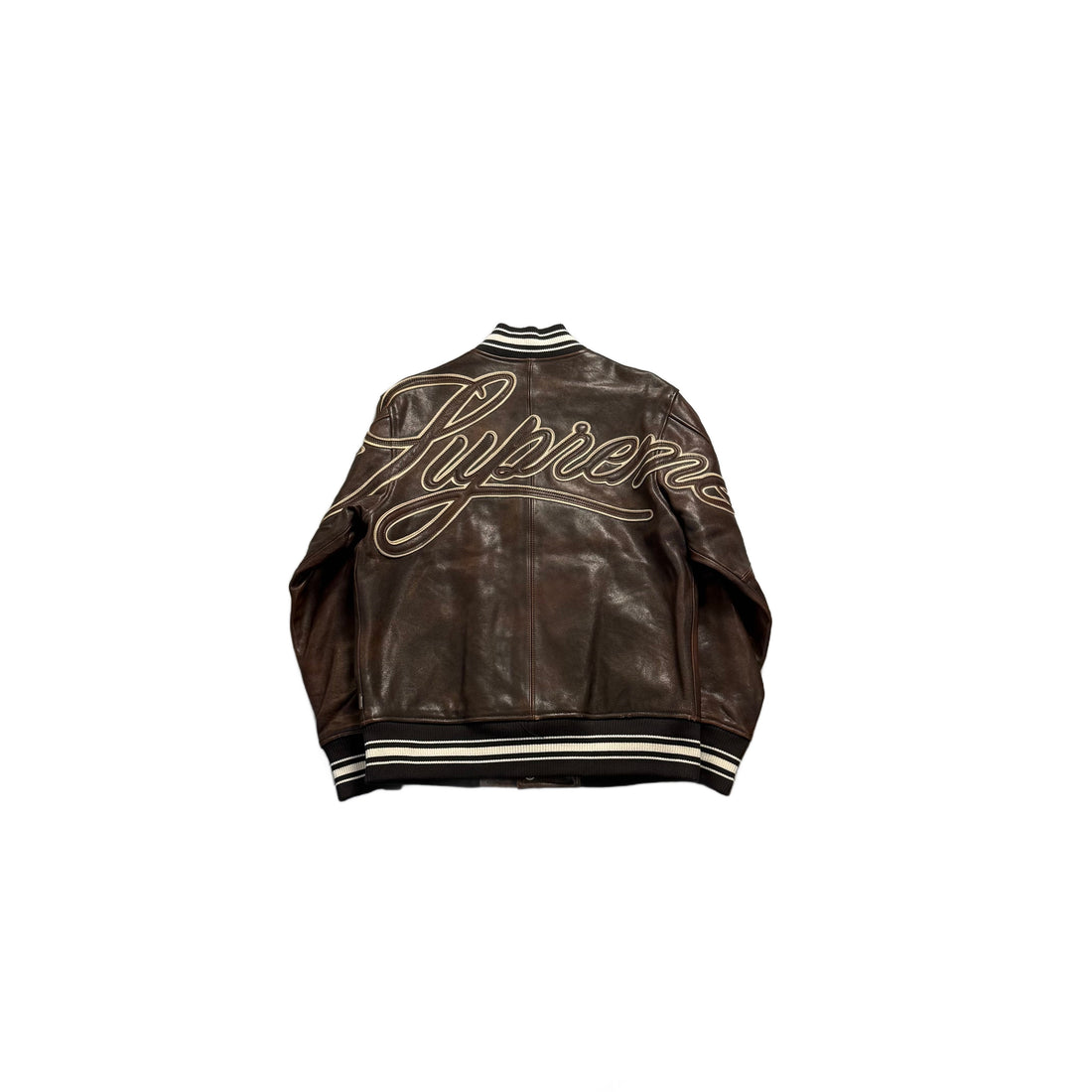 Brown Supreme Leather Jacket - S