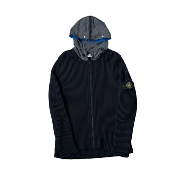 Vintage Navy Blue Stone Island Zip Up Jacket - XXL