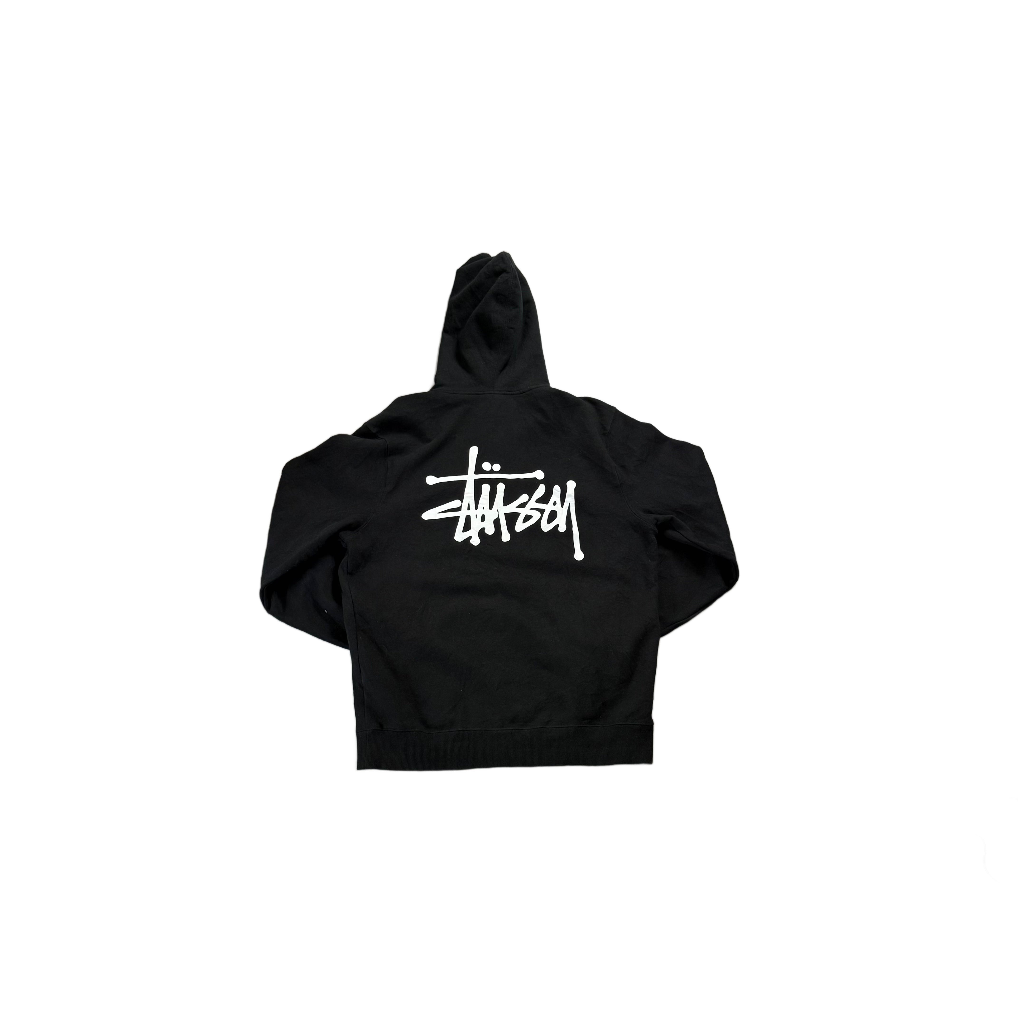Black Stussy Zip Up Hoodie - M