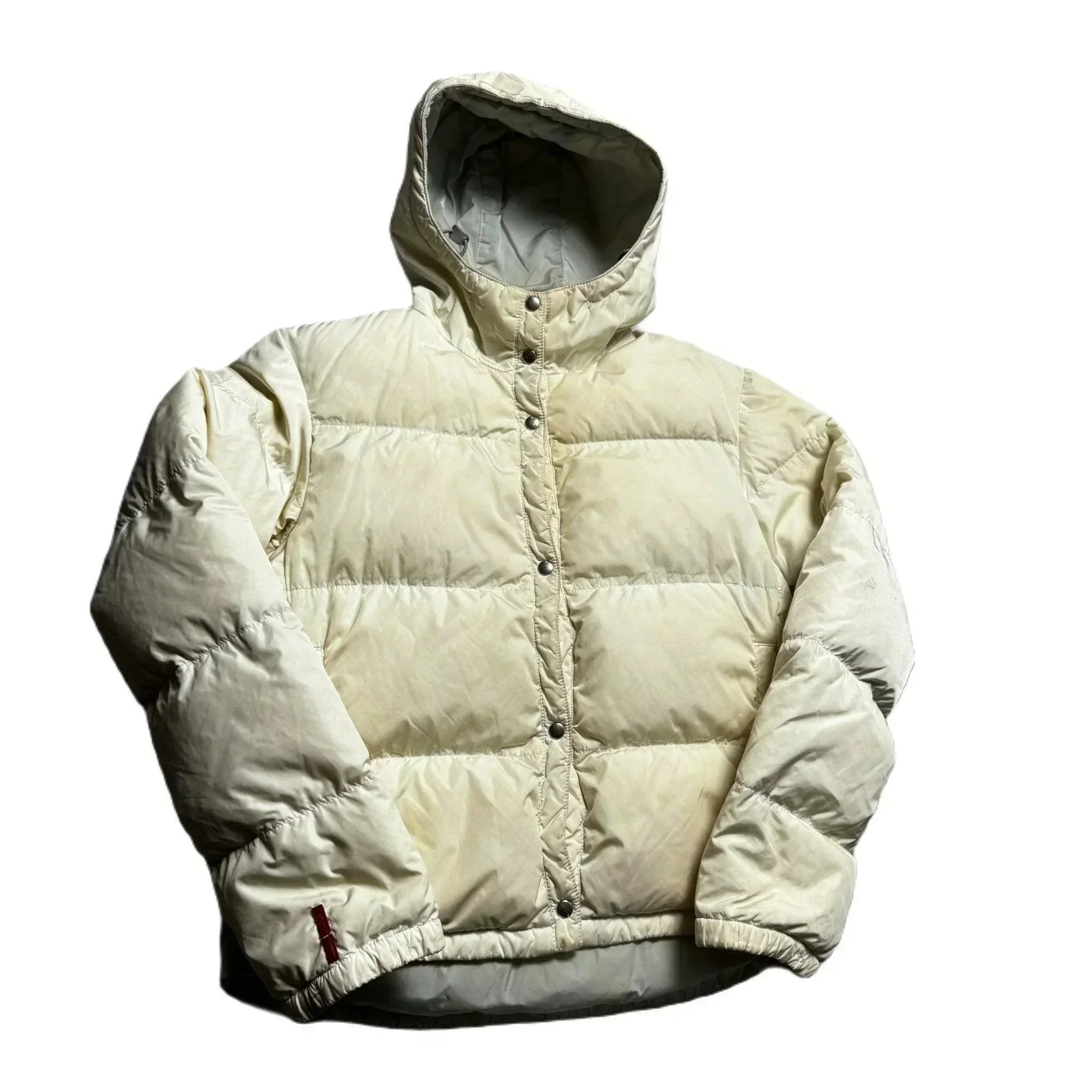 Cream Prada Puffer Coat - S
