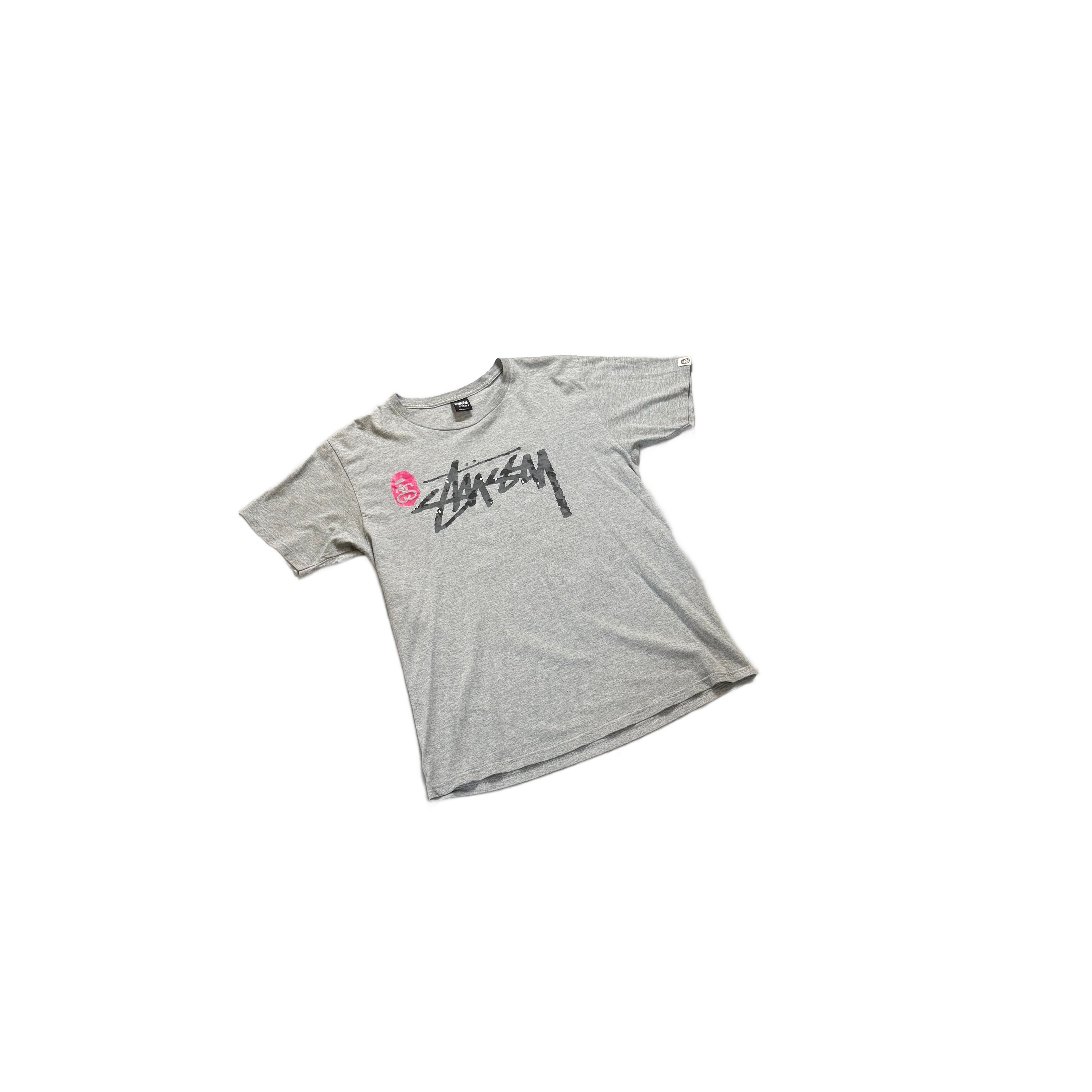 Grey Stussy x A Bathing Ape (BAPE) Tee - M