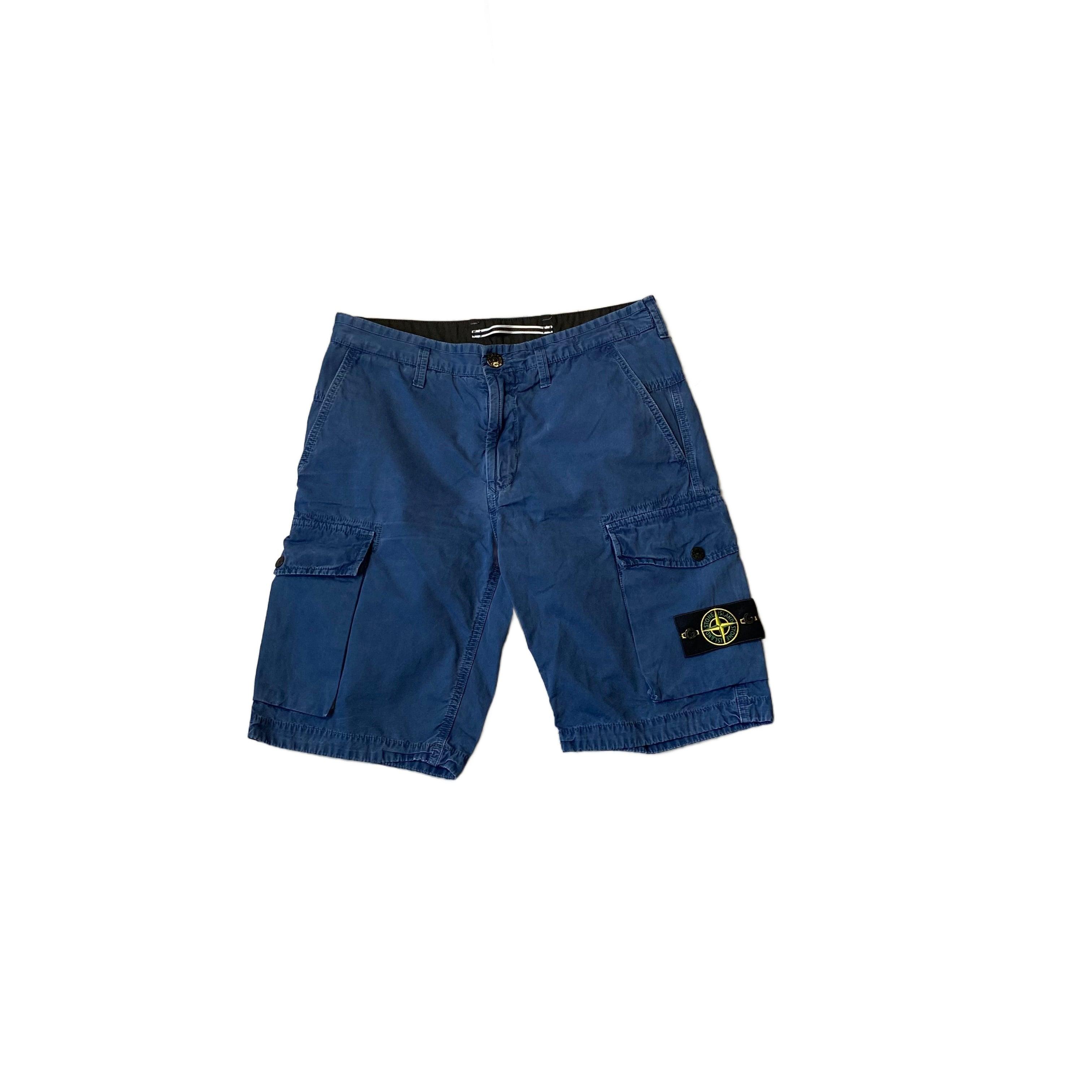 Blue Stone Island Cargo Shorts - W30