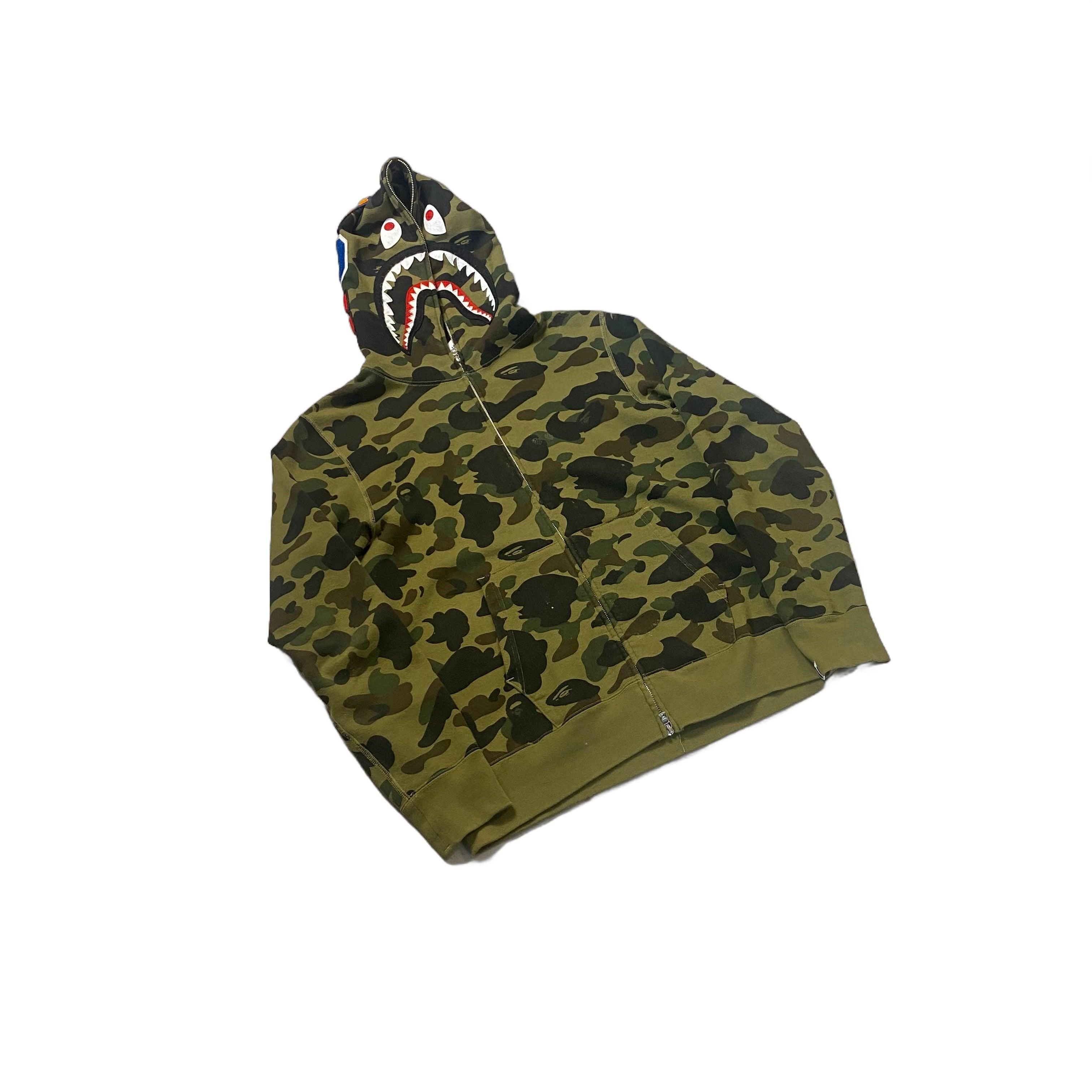 Green A Bathing Ape (BAPE) Zip Up Hoodie - L