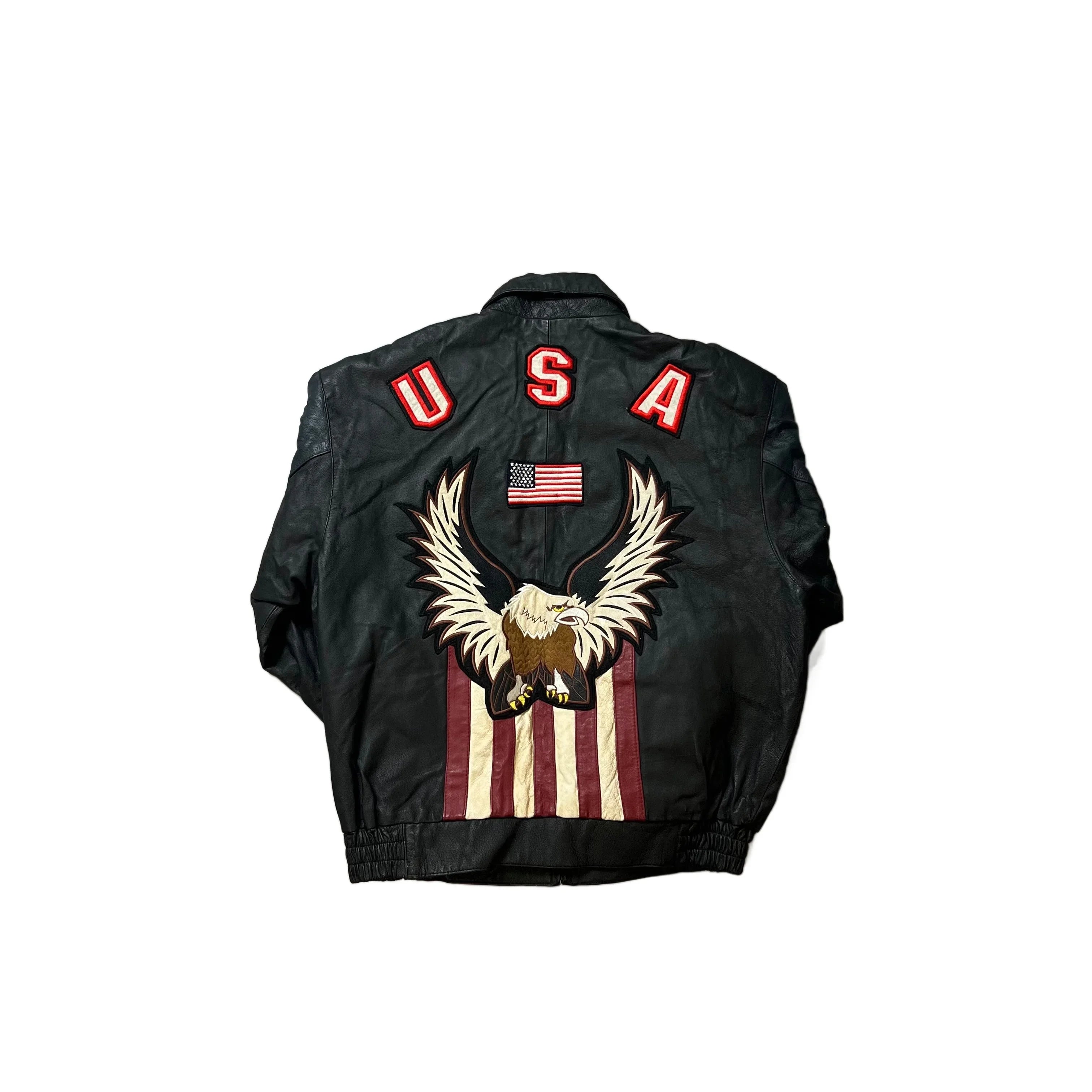 Vintage Black USA Leather Jacket - M