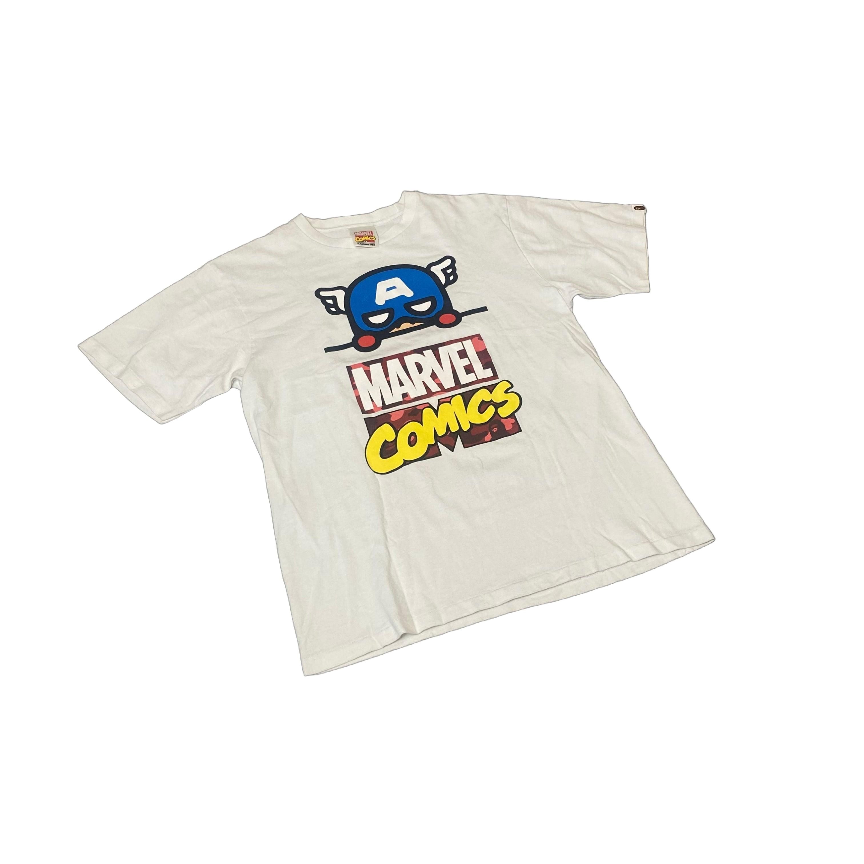 White A Bathing Ape (BAPE) x Marvel Tee - L