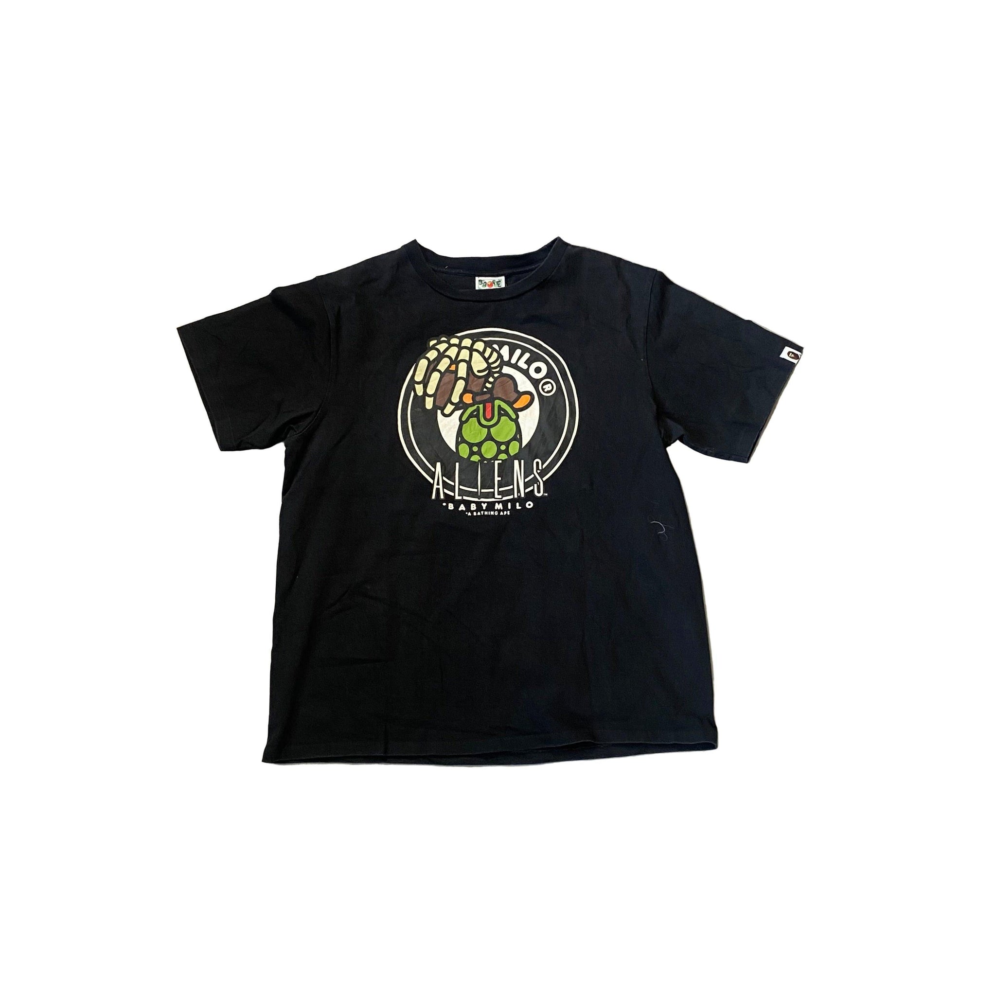 Black A Bathing Ape (BAPE) x Aliens Tee - L