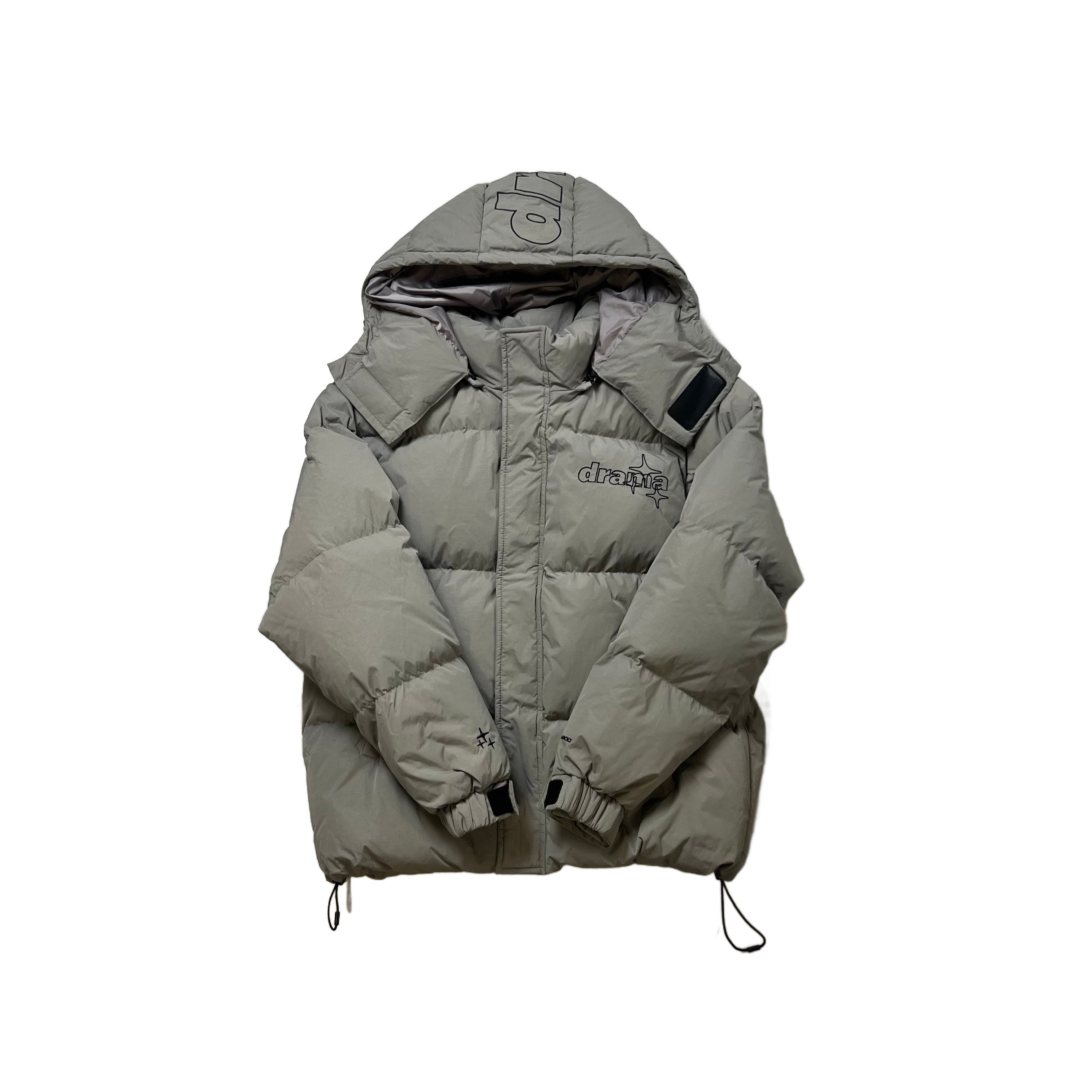 Brand New Grey Drama Call Puffer Coat - S