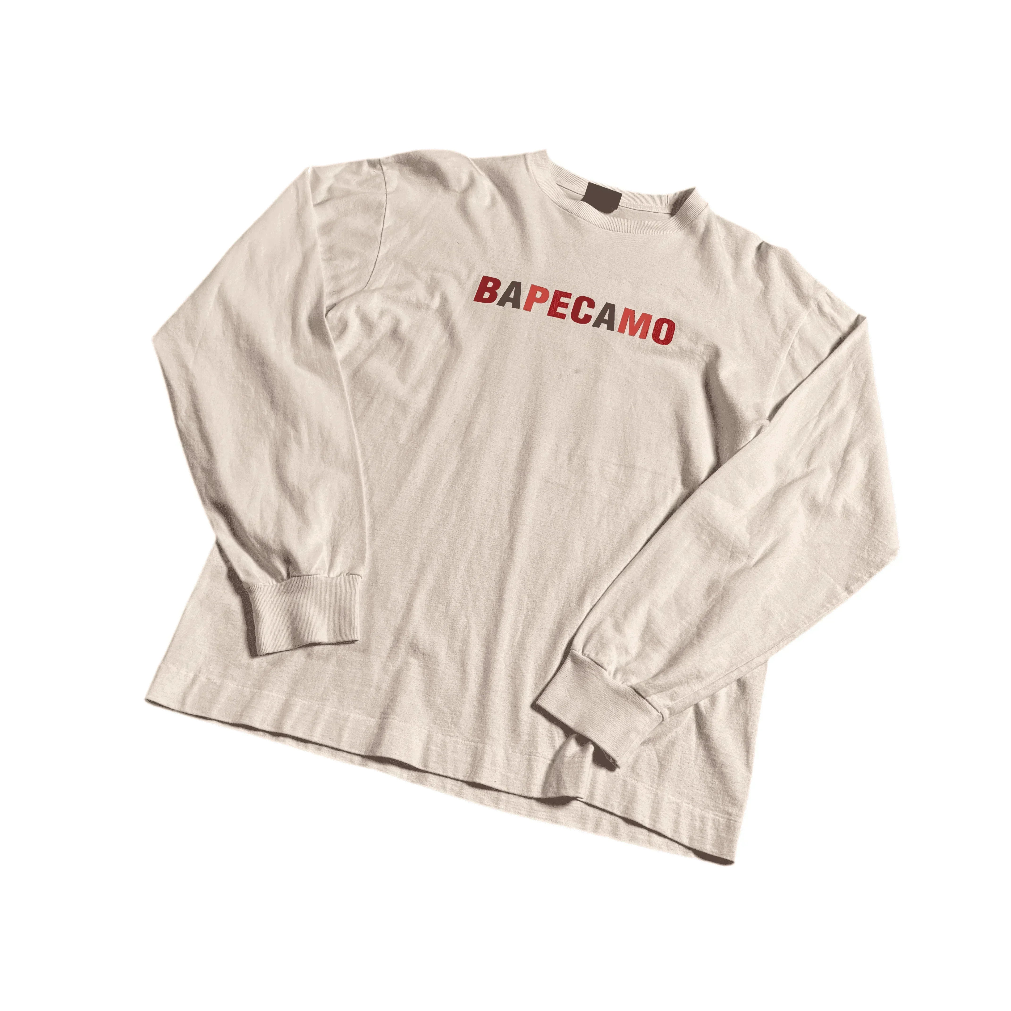 White A Bathing Ape (BAPE) Long Sleeve Tee - L