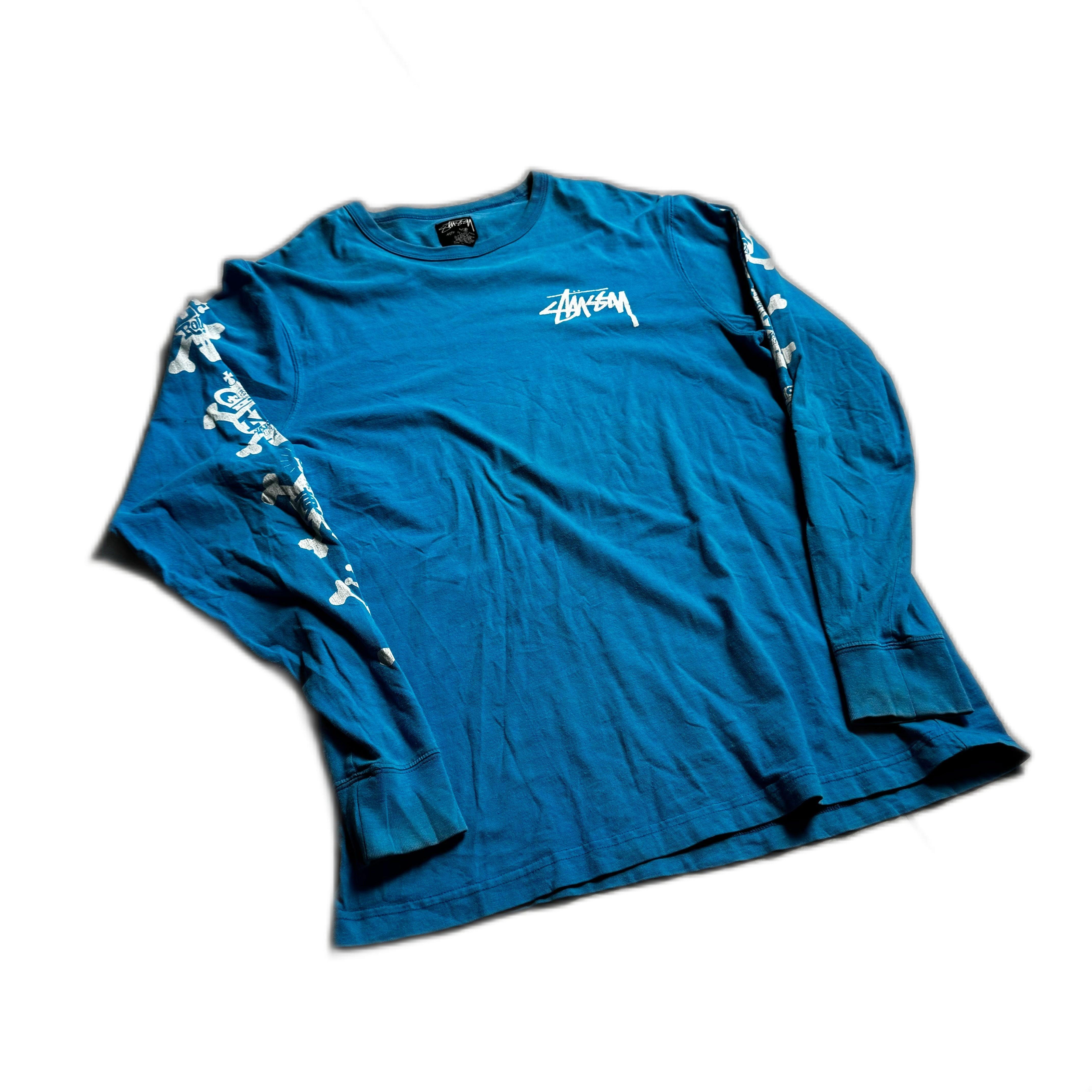 Blue Stussy Long Sleeve Tee - L
