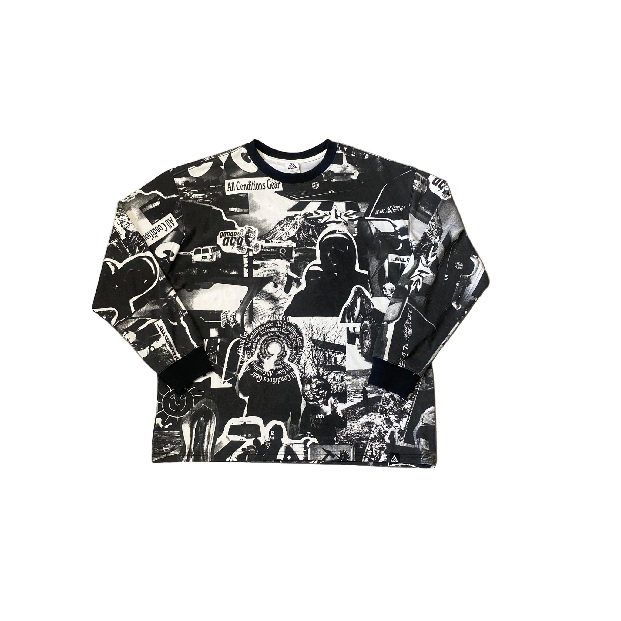 Black + White Nike ACG Long Sleeve Tee - L